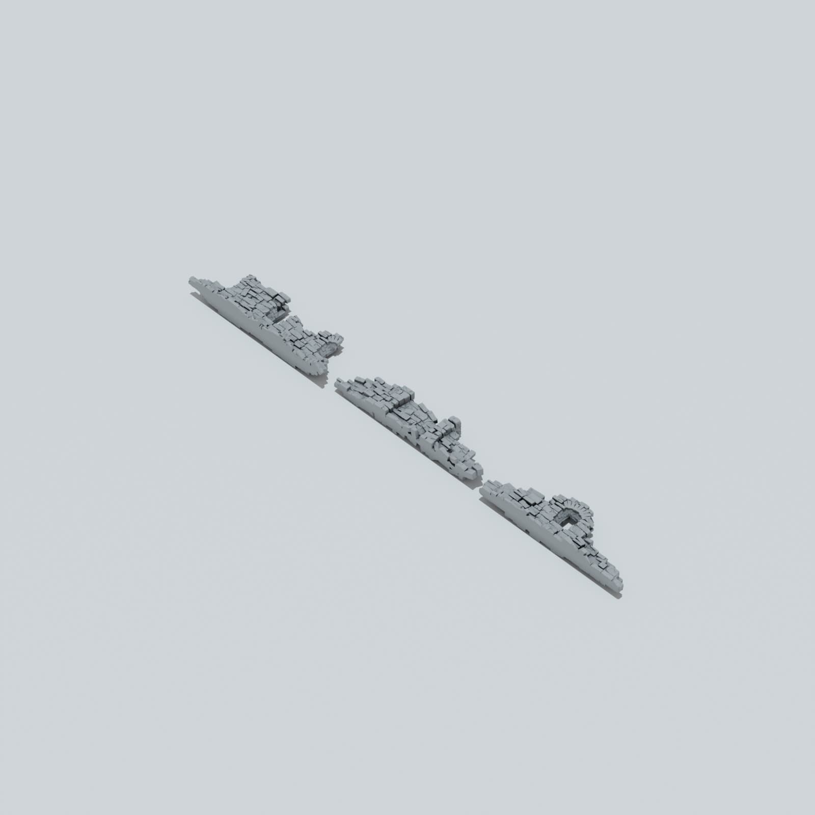 Castle Ruins Barricades - Unpainted Resin thumbnail