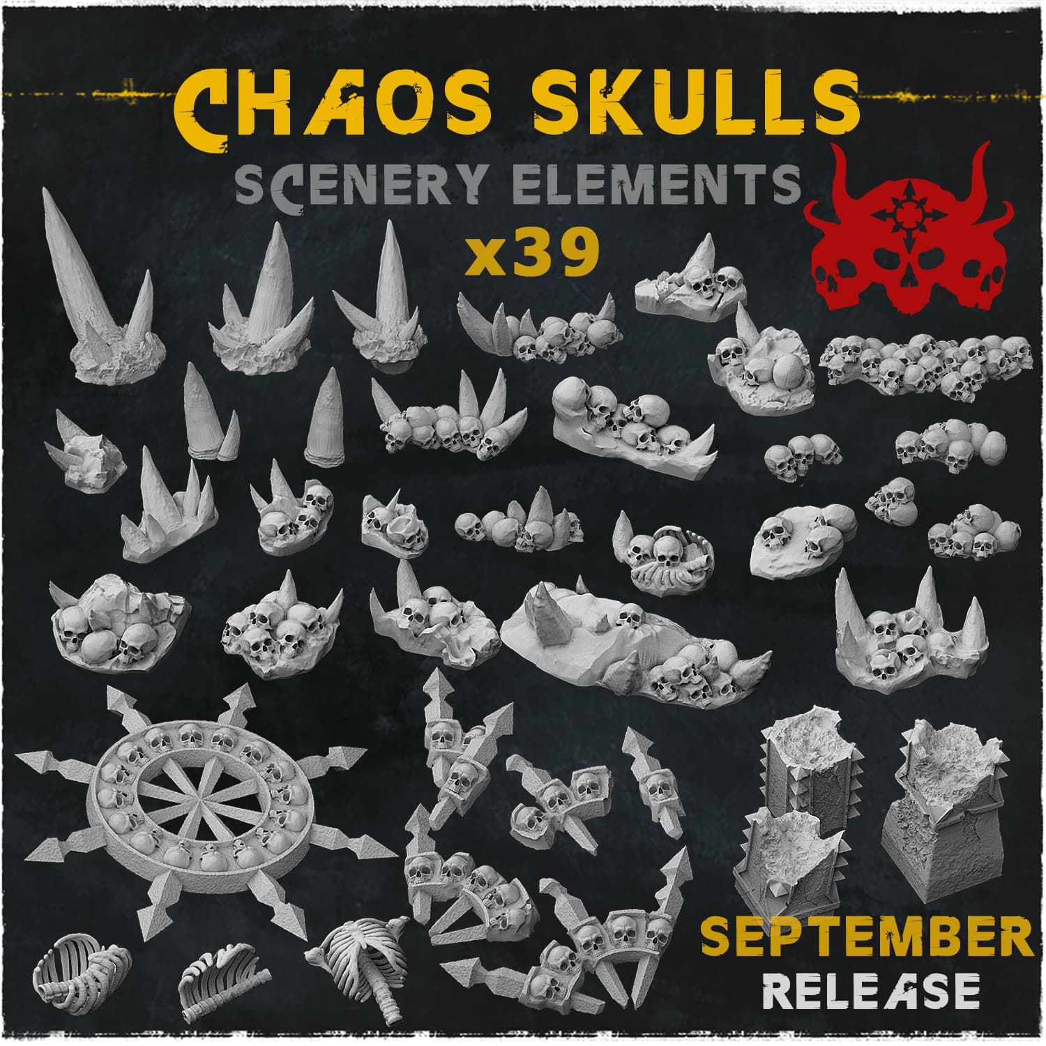 Chaos Skulls Scenery Elements - Unpainted Resin thumbnail