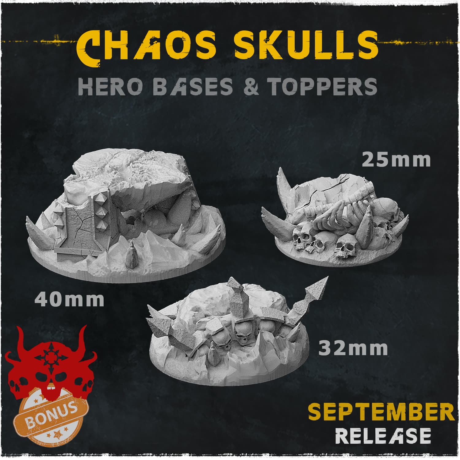 Chaos Skulls Toppers - Unpainted Resin thumbnail