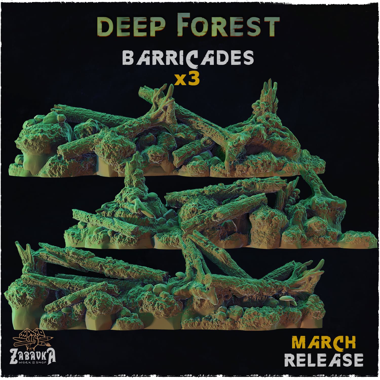 Deep Forest Barricades - Unpainted Resin thumbnail