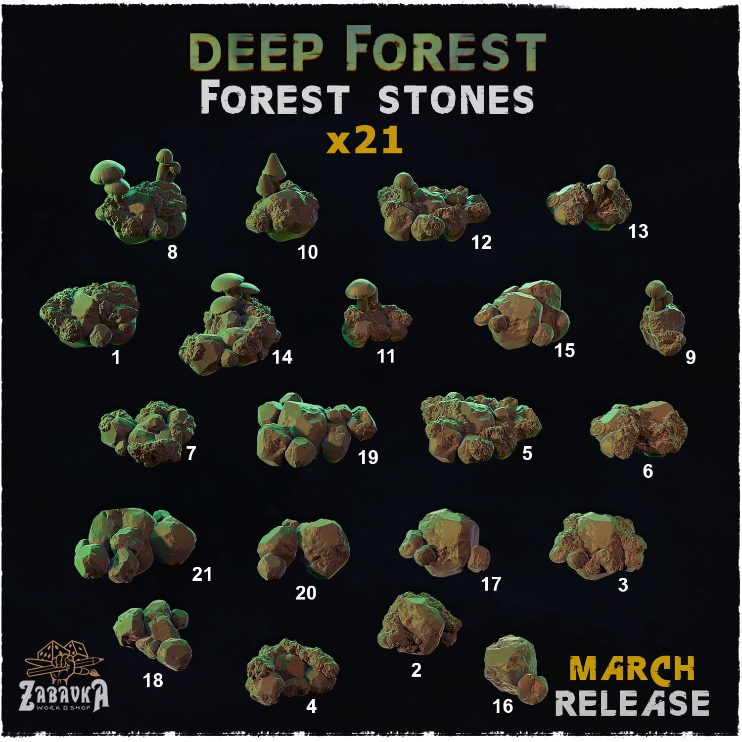 Deep Forest Forest Stones - Unpainted Resin thumbnail