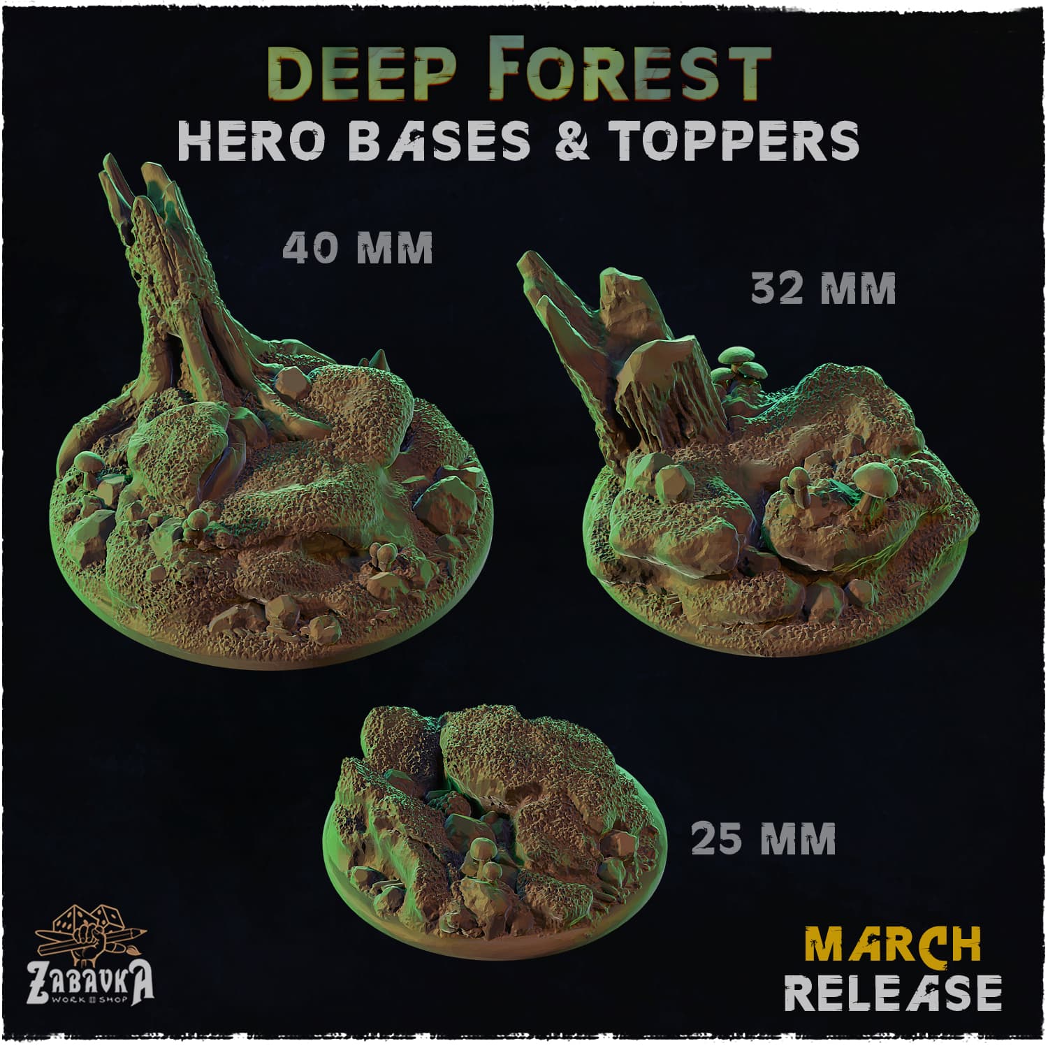 Deep Forest Hero Bases - Unpainted Resin thumbnail