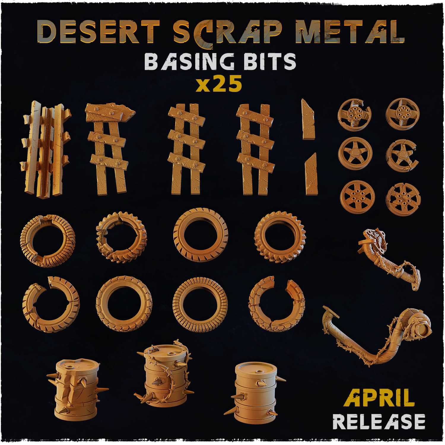 Desert Scrap Metal Basing Bits - Unpainted Resin thumbnail