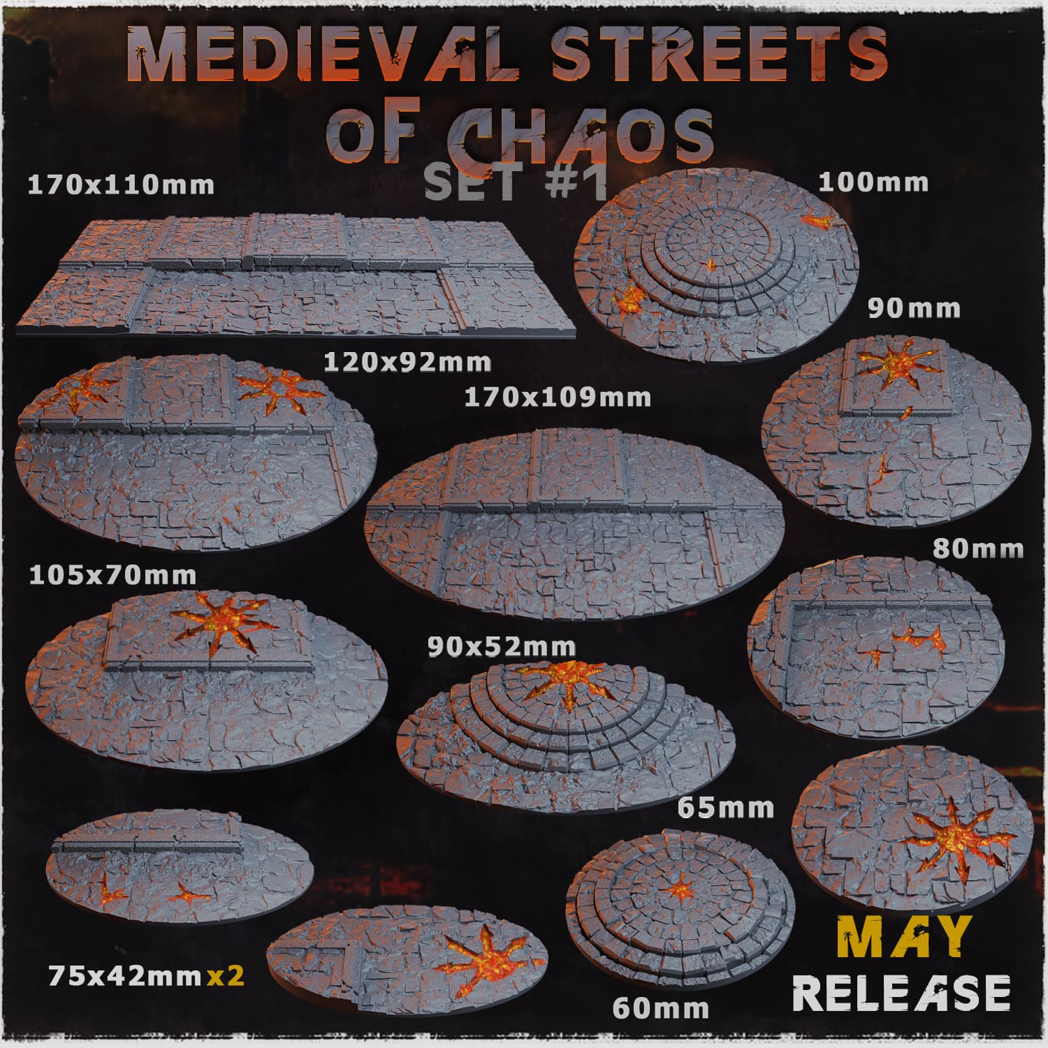 Medieval Streets of Chaos Texture Bases - Unpainted Resin thumbnail