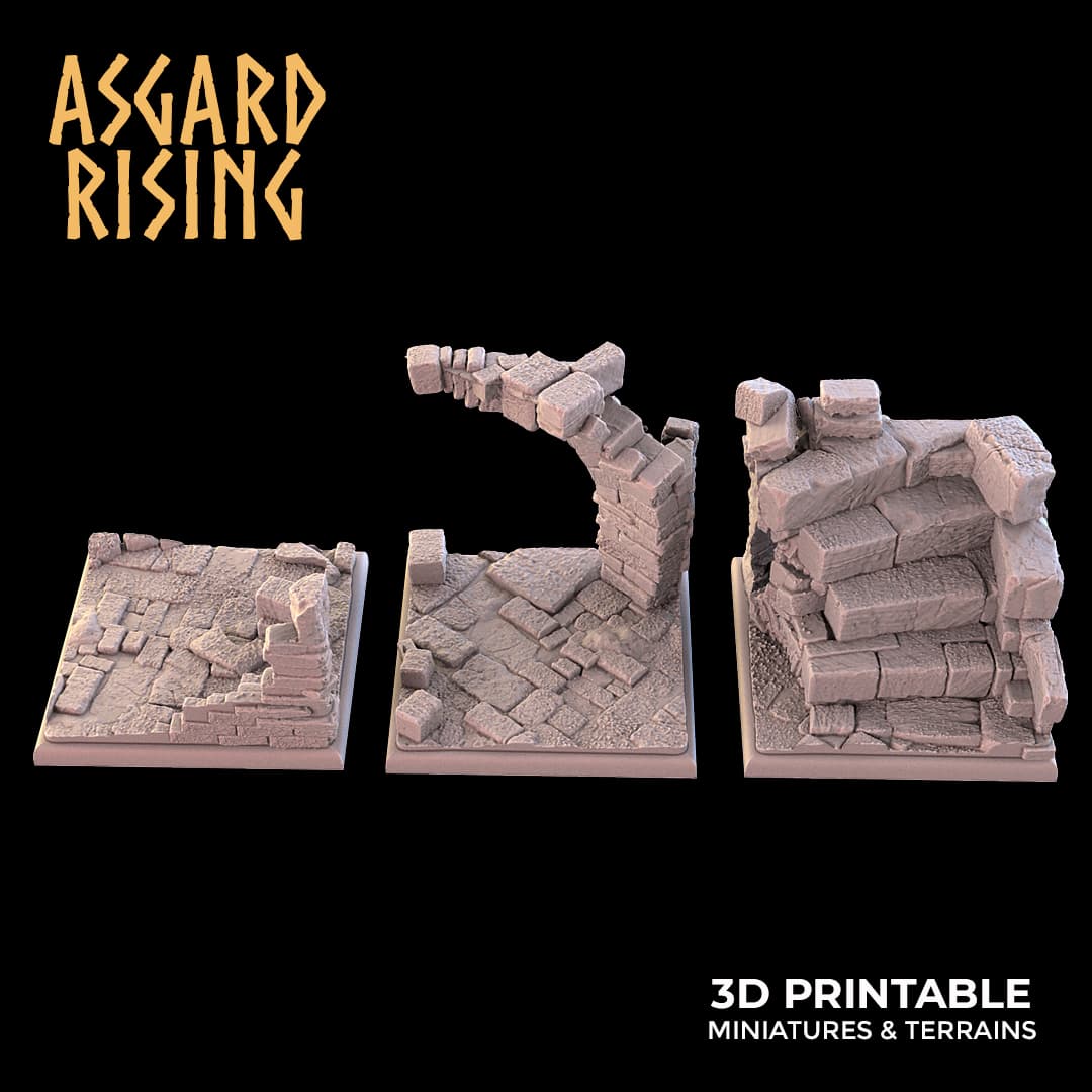 Ruins Theme Bases - Unpainted Resin thumbnail