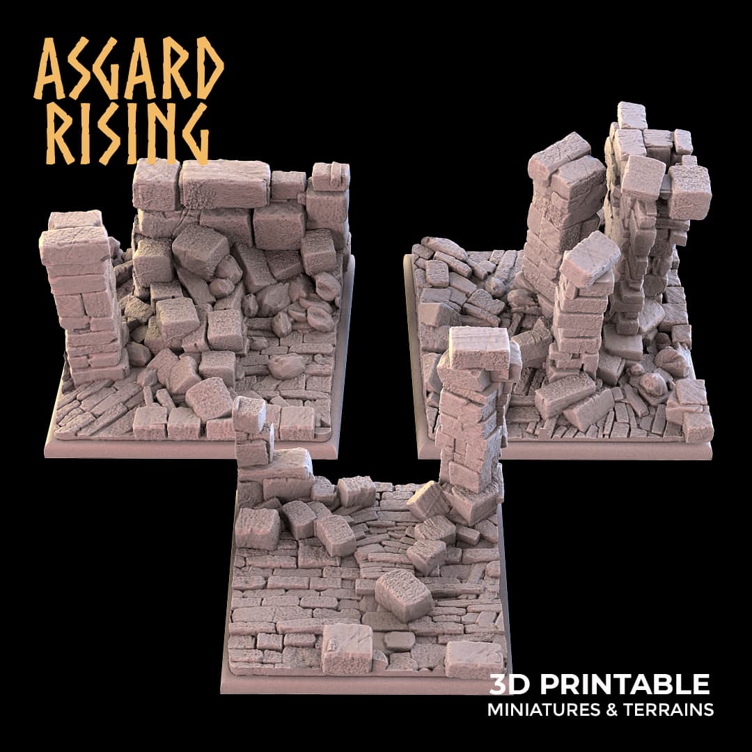 Ruins Theme Bases - Unpainted Resin thumbnail