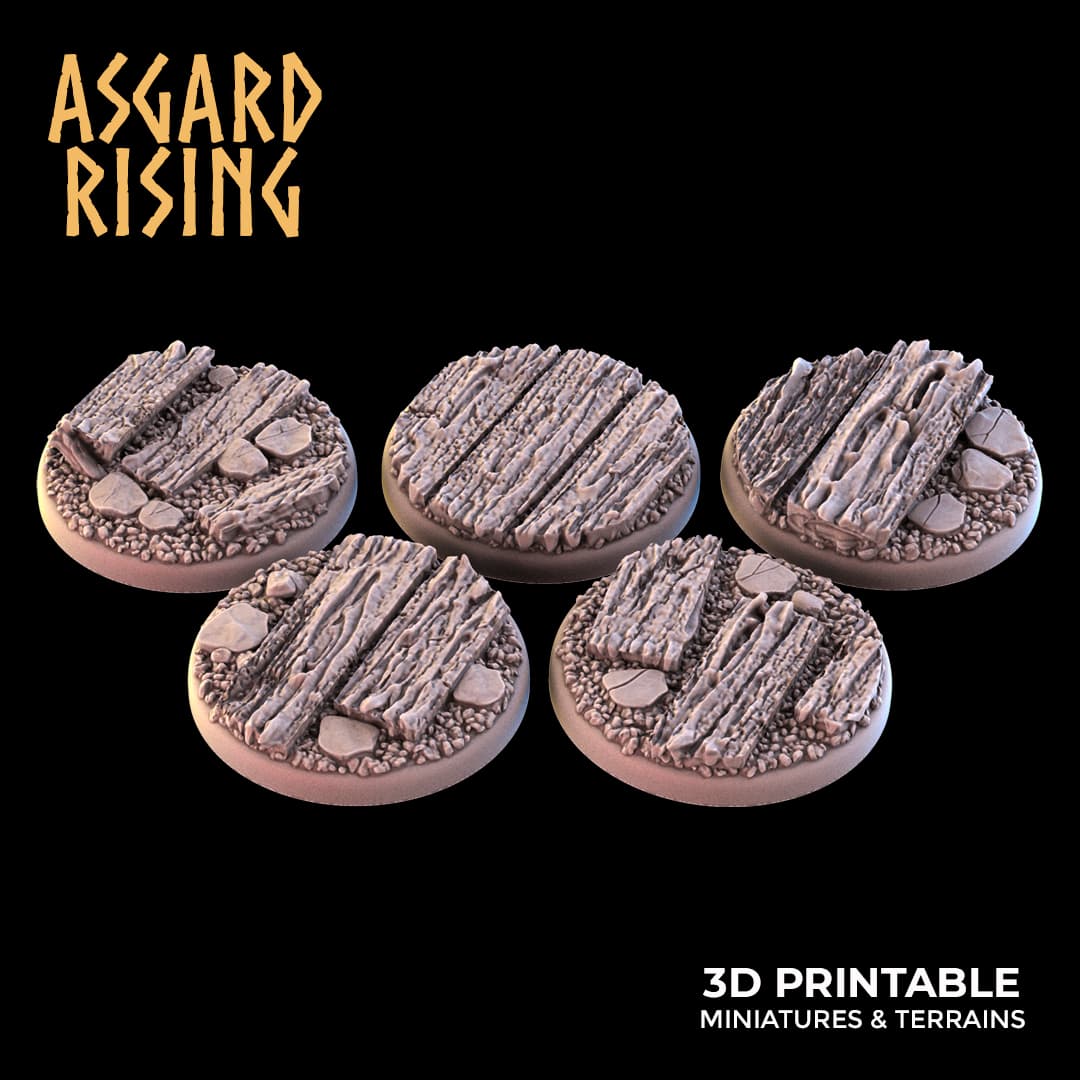 Wooden Ruins Theme Bases - Unpainted Resin thumbnail
