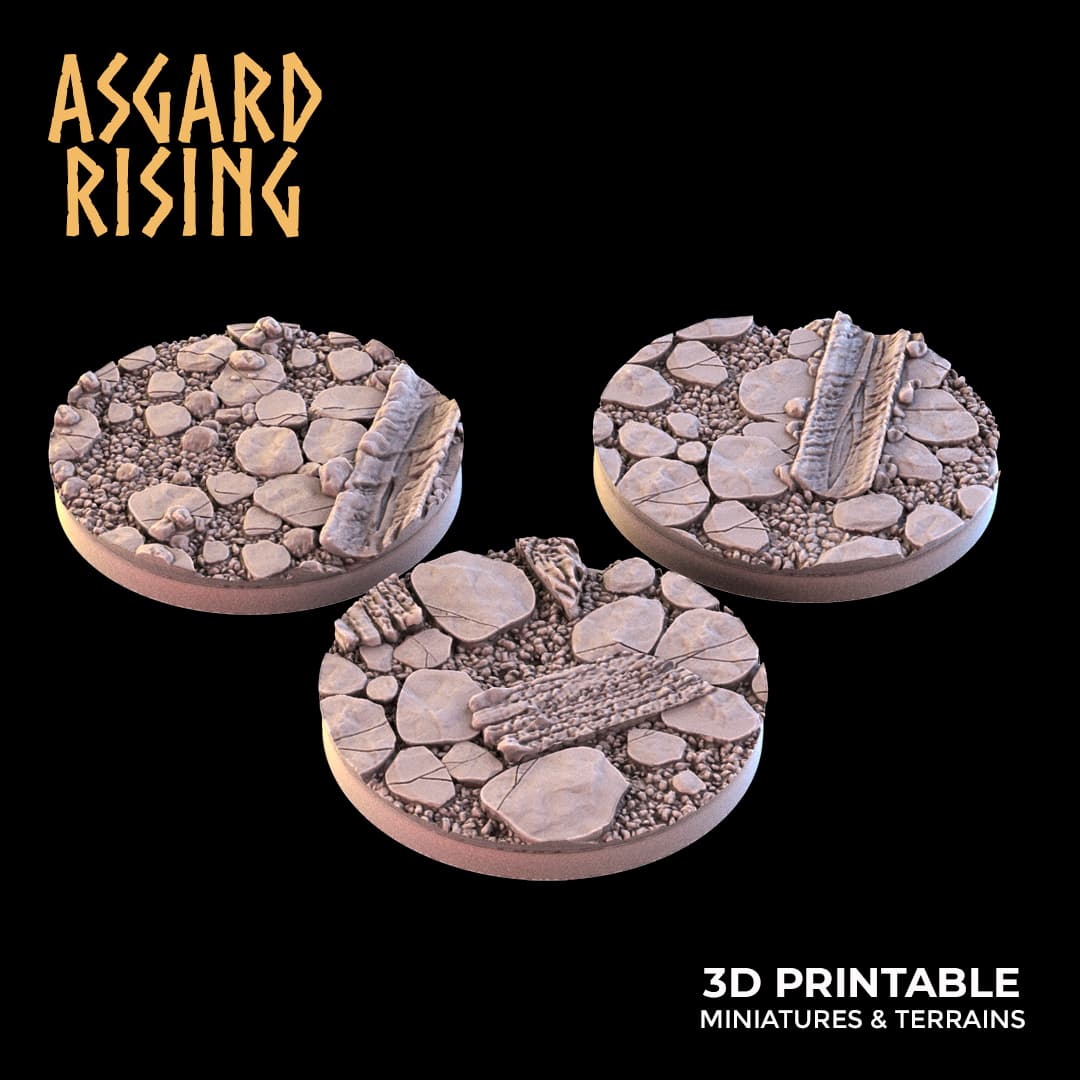 Wooden Ruins Theme Bases - Unpainted Resin thumbnail