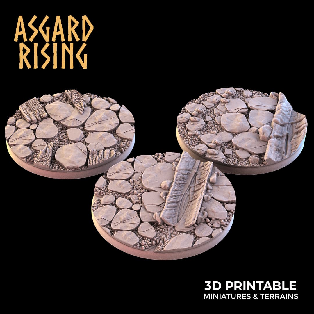 Wooden Ruins Theme Bases - Unpainted Resin thumbnail