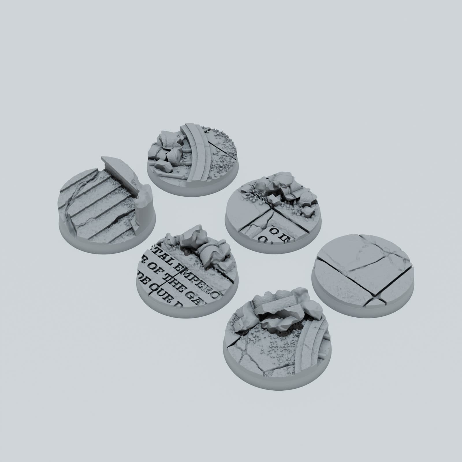 Ruined Empire City Texture Bases - Unpainted Resin thumbnail