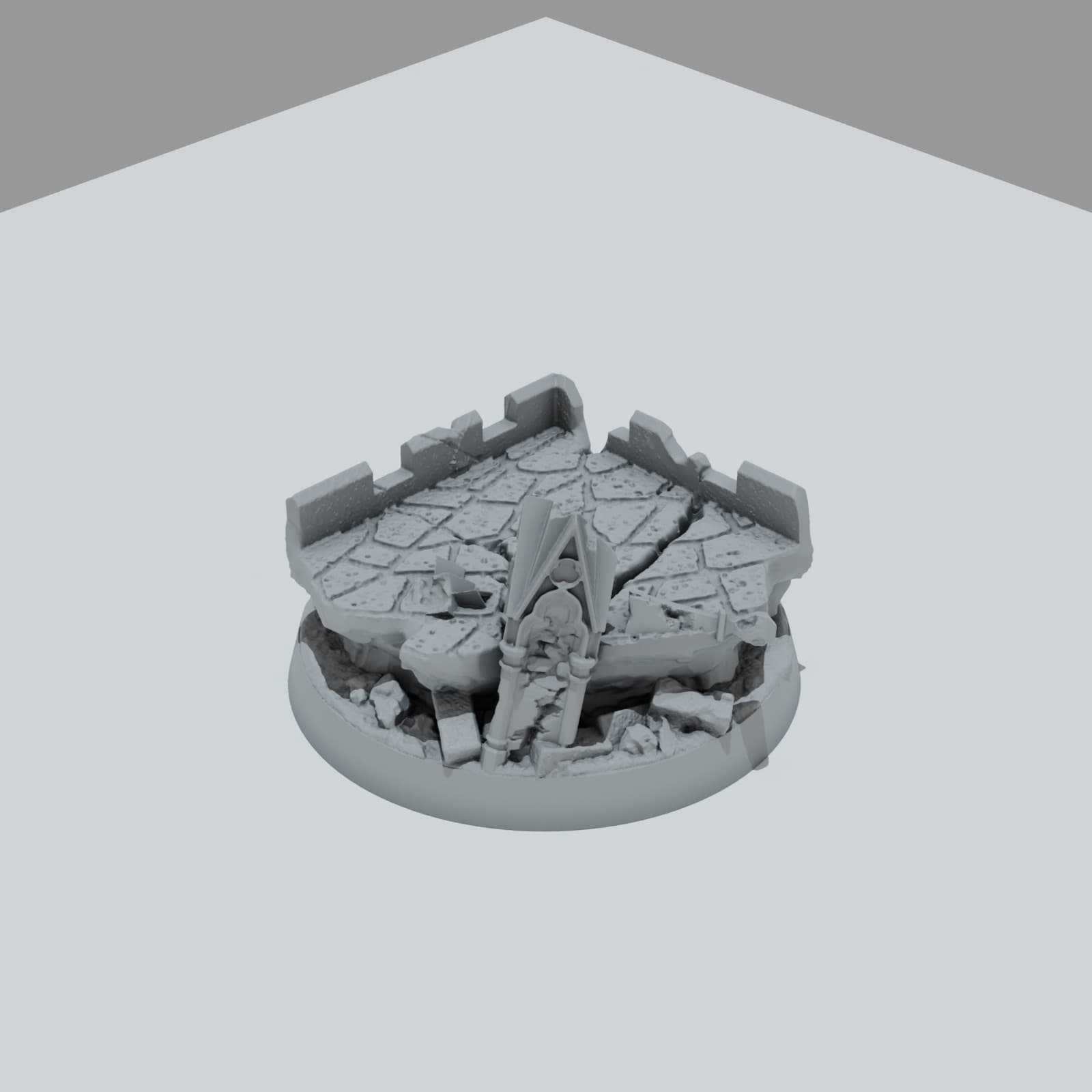Ruined Gothic Castle Hero Bases - Unpainted Resin thumbnail