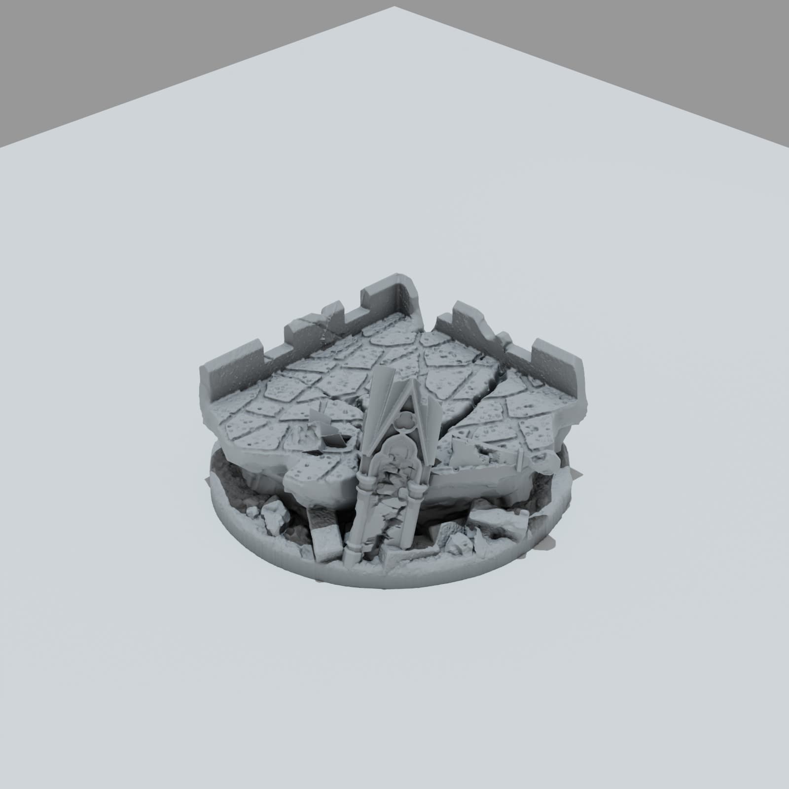 Ruined Gothic Castle Hero Bases - Unpainted Resin thumbnail