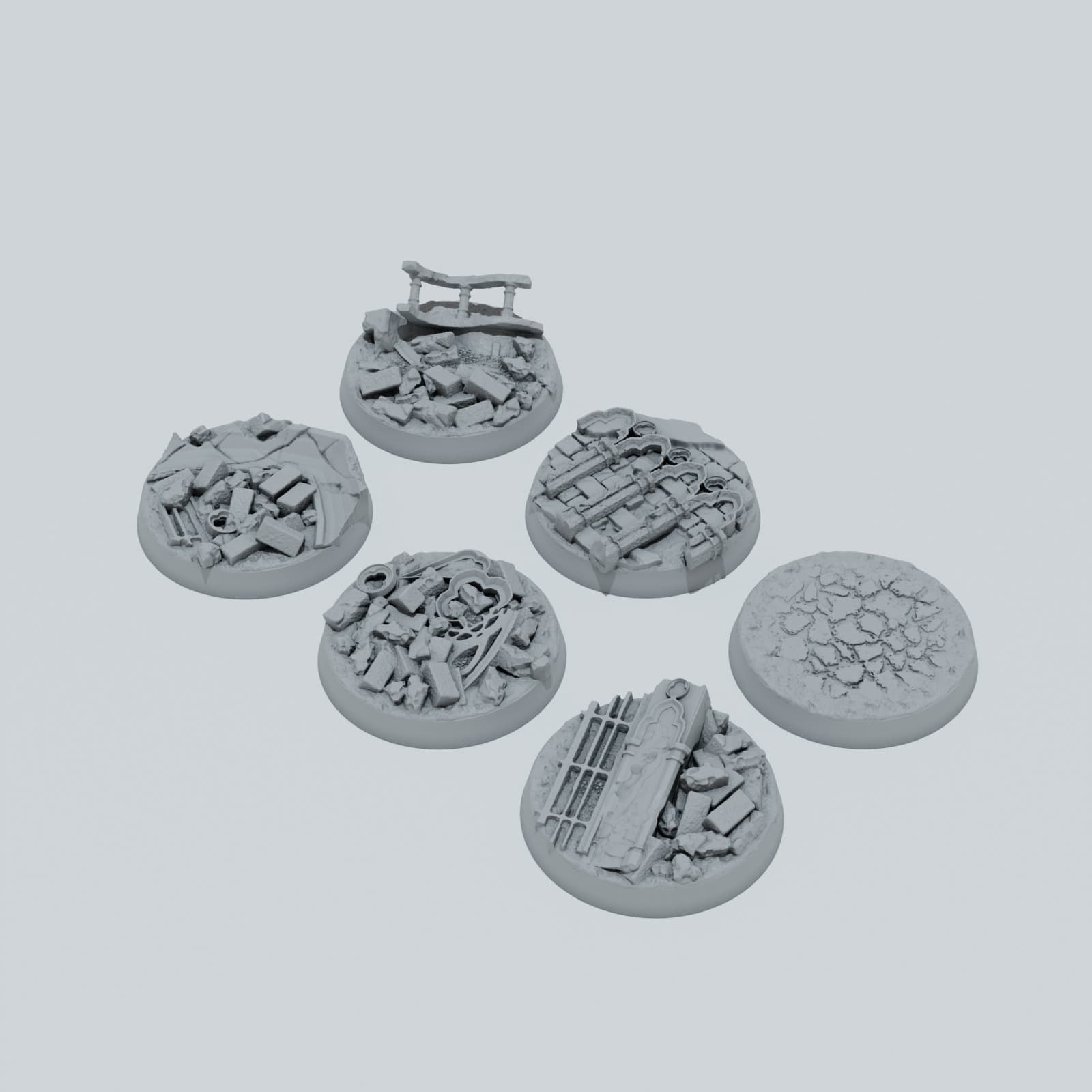 Ruined Gothic Castle Texture Bases - Unpainted Resin thumbnail