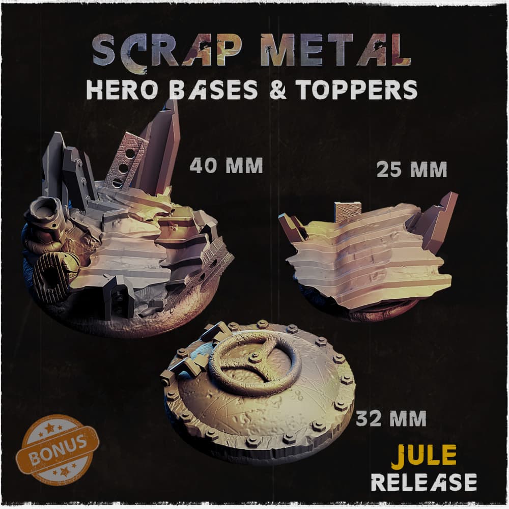 Scrap Metal Hero Bases - Unpainted Resin thumbnail