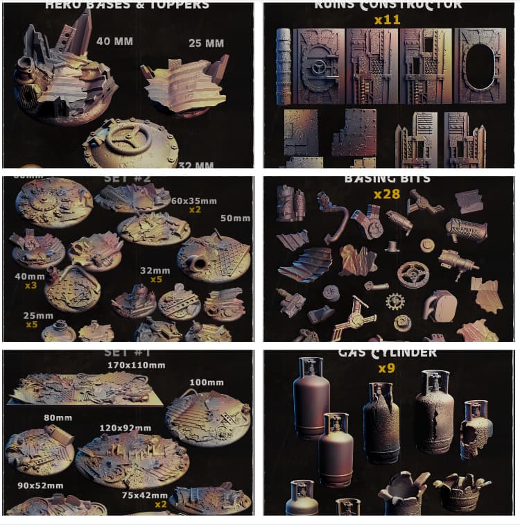 Scrap Metal Texture Bases - Unpainted Resin thumbnail