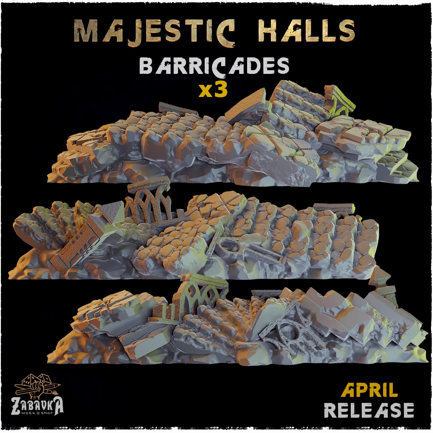 Majestic Halls Barricades - Unpainted Resin thumbnail