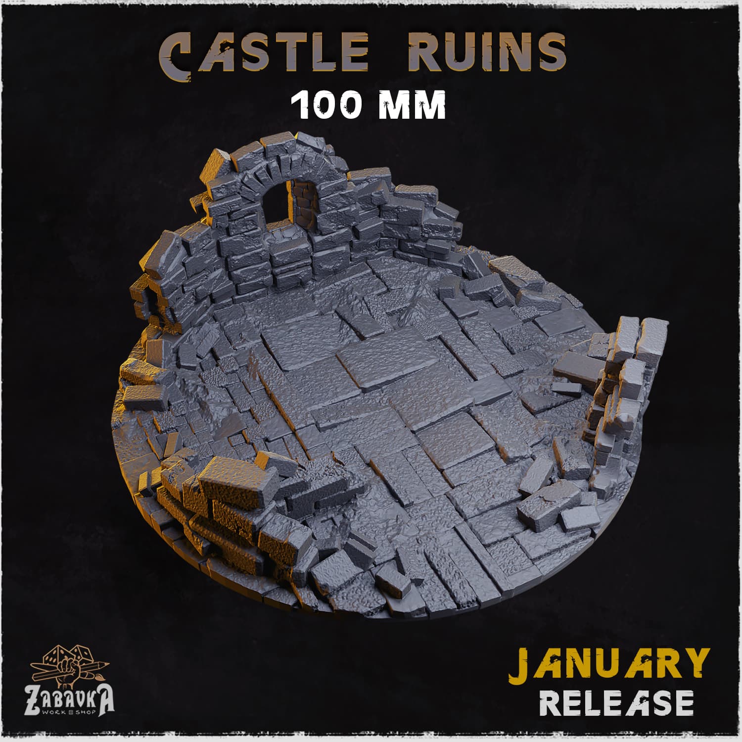 Castle Ruins Bases & Toppers - Unpainted Resin thumbnail