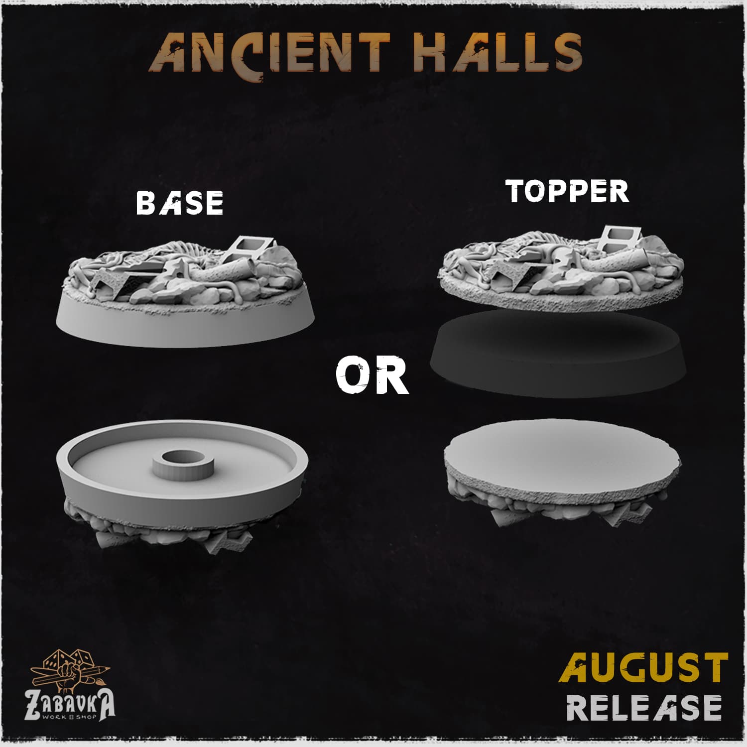 Ancient Halls Bases & Toppers - Unpainted Resin thumbnail