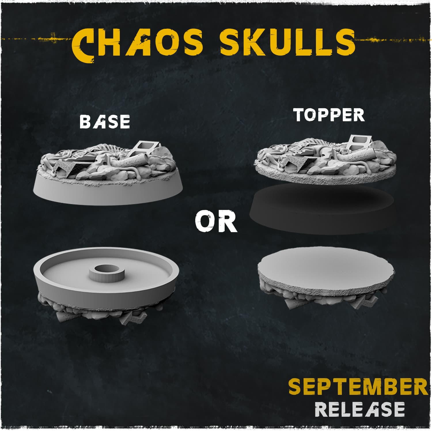 Chaos Skulls Bases & Toppers - Unpainted Resin thumbnail