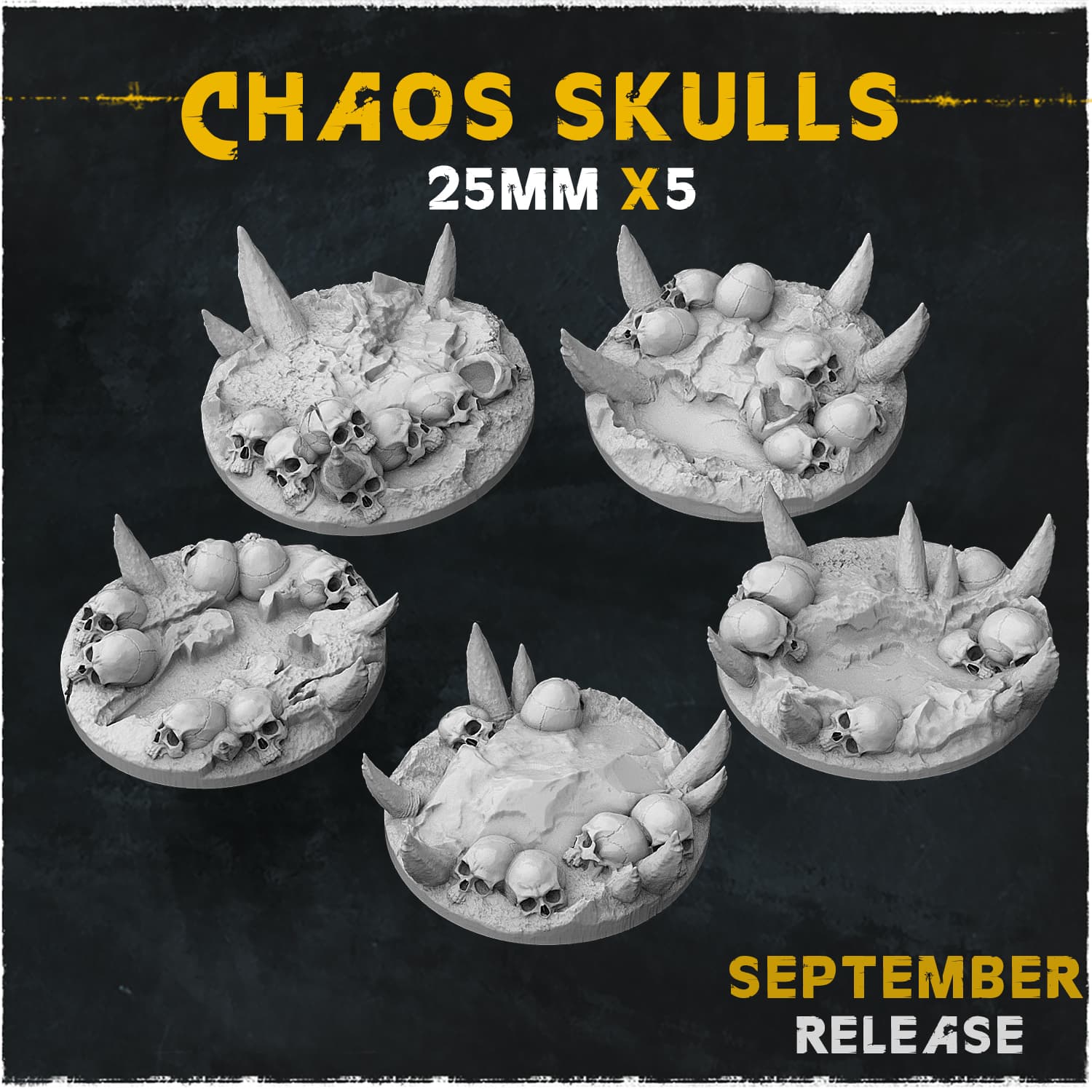 Chaos Skulls Bases & Toppers - Unpainted Resin thumbnail