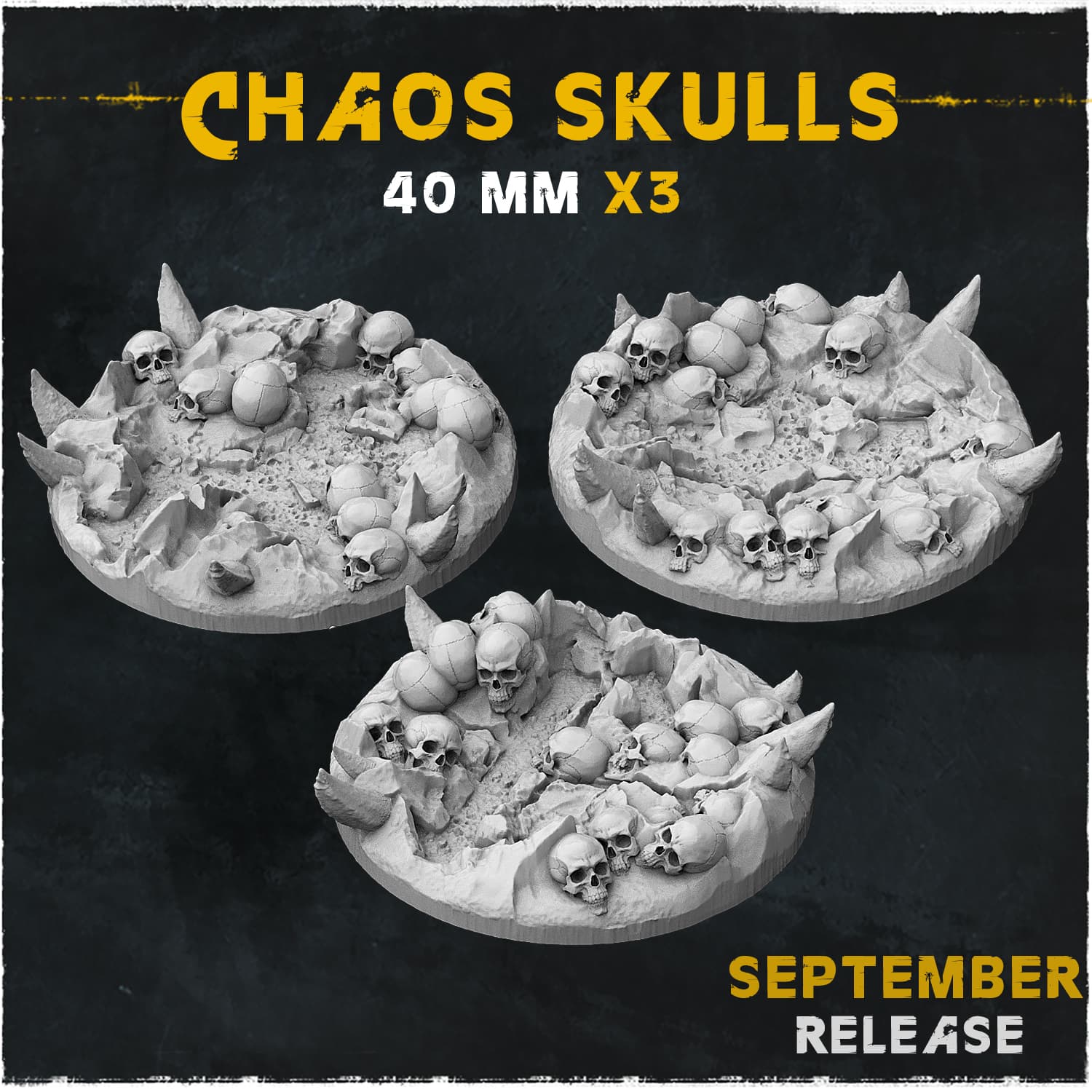Chaos Skulls Bases & Toppers - Unpainted Resin thumbnail