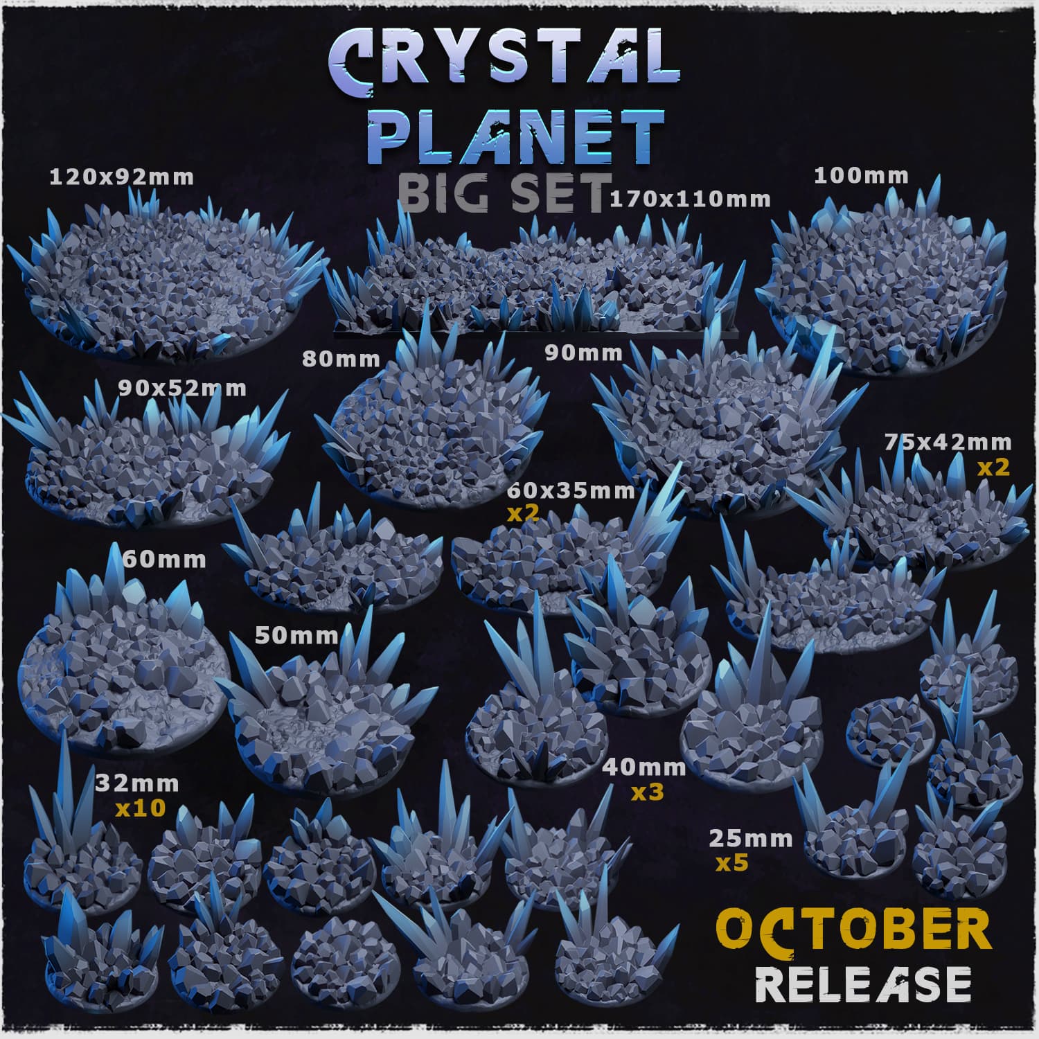 Crystal Planet Bases & Toppers - Unpainted Resin thumbnail