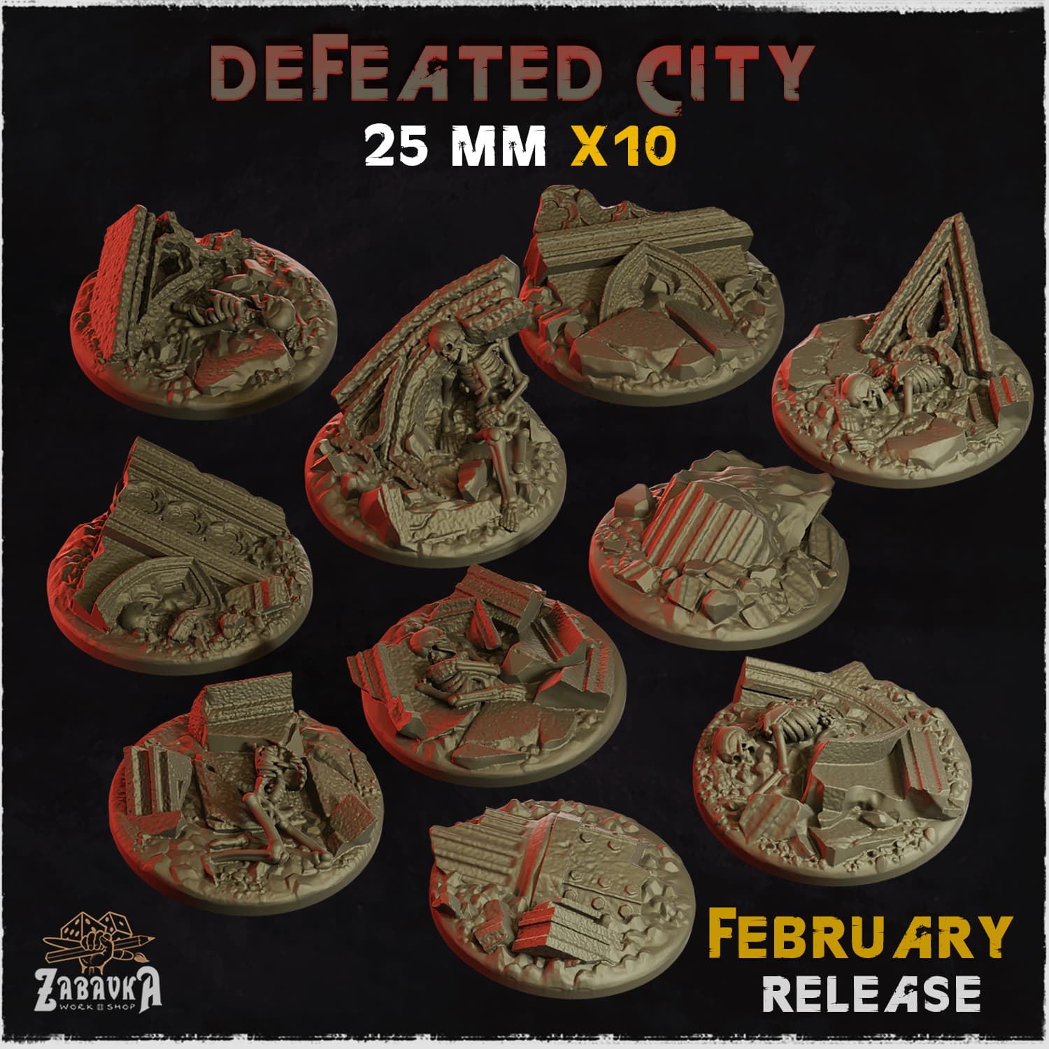 Defeated City Bases & Toppers - Unpainted Resin thumbnail