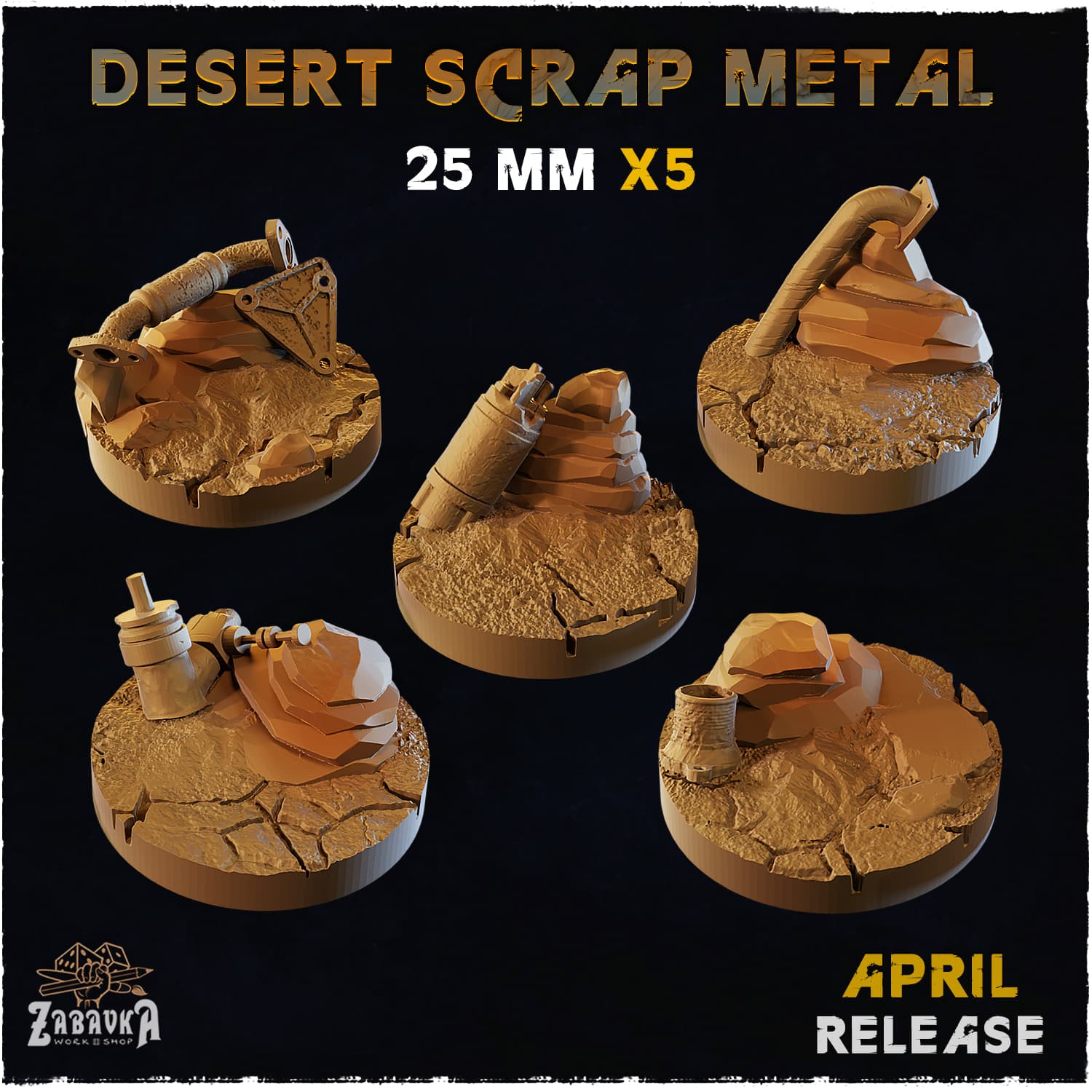 Desert Scrap Metal Bases & Toppers - Unpainted Resin thumbnail