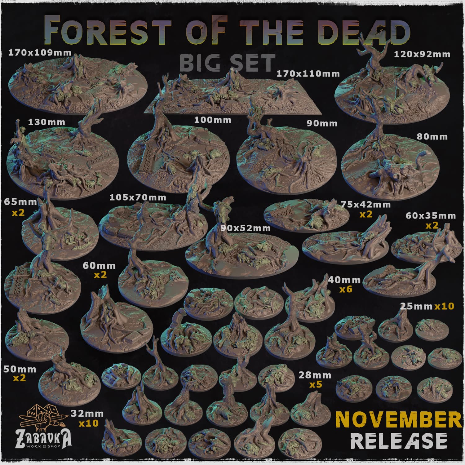 Forest of the Dead Bases & Toppers - Unpainted Resin thumbnail