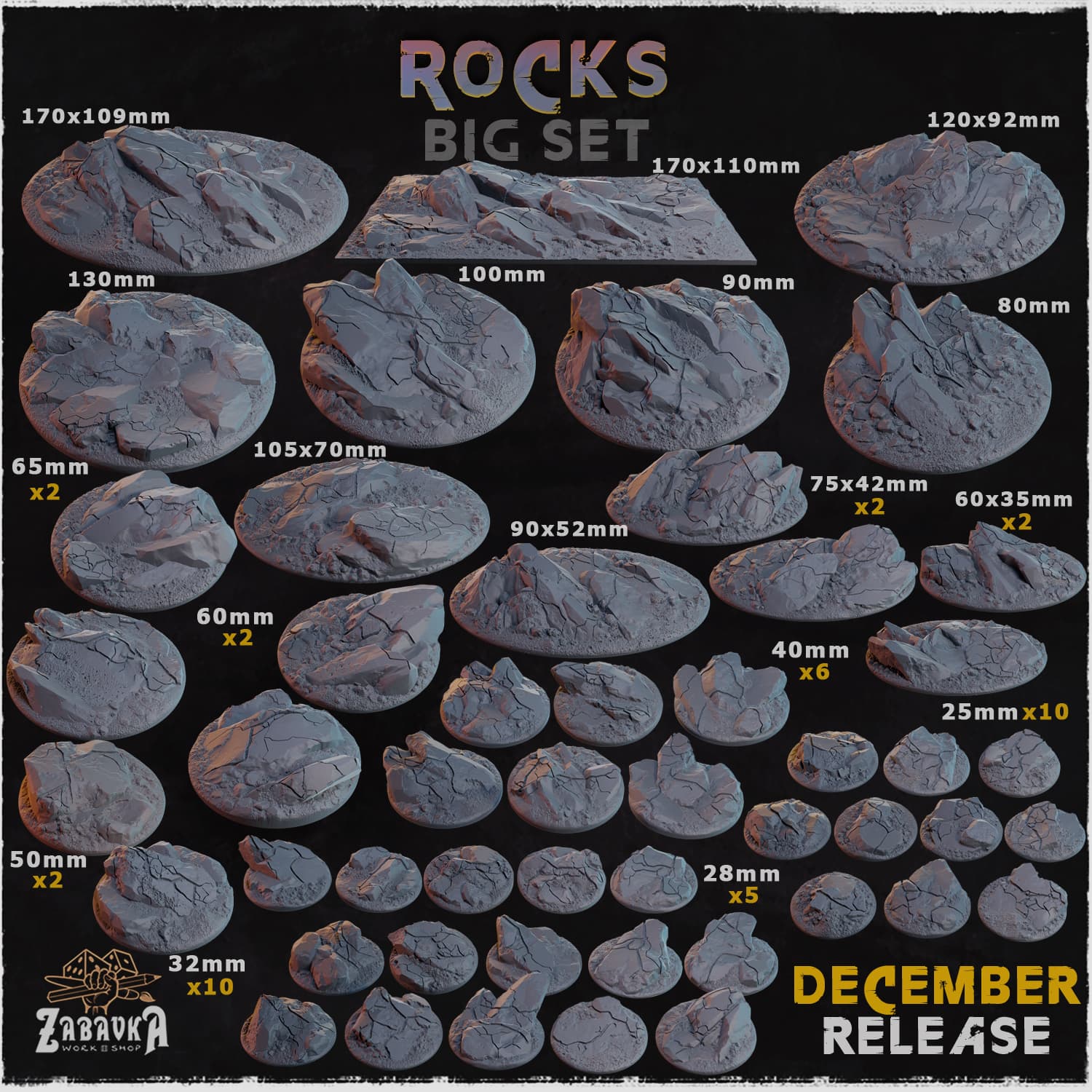 Rocks Bases & Toppers - Unpainted Resin thumbnail