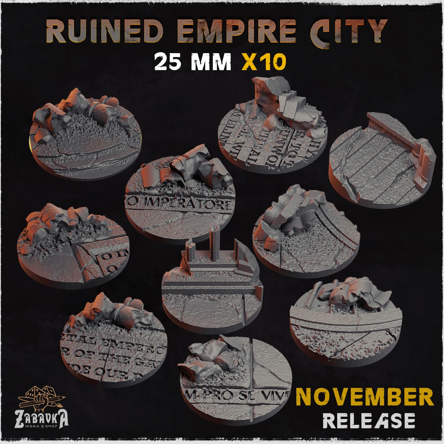 Ruined Empire City Bases & Toppers - Unpainted Resin thumbnail