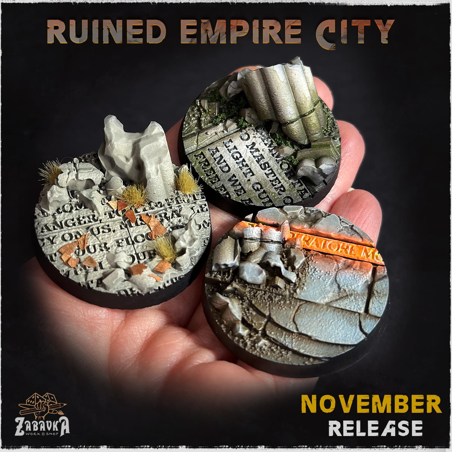 Ruined Empire City Bases & Toppers - Unpainted Resin thumbnail
