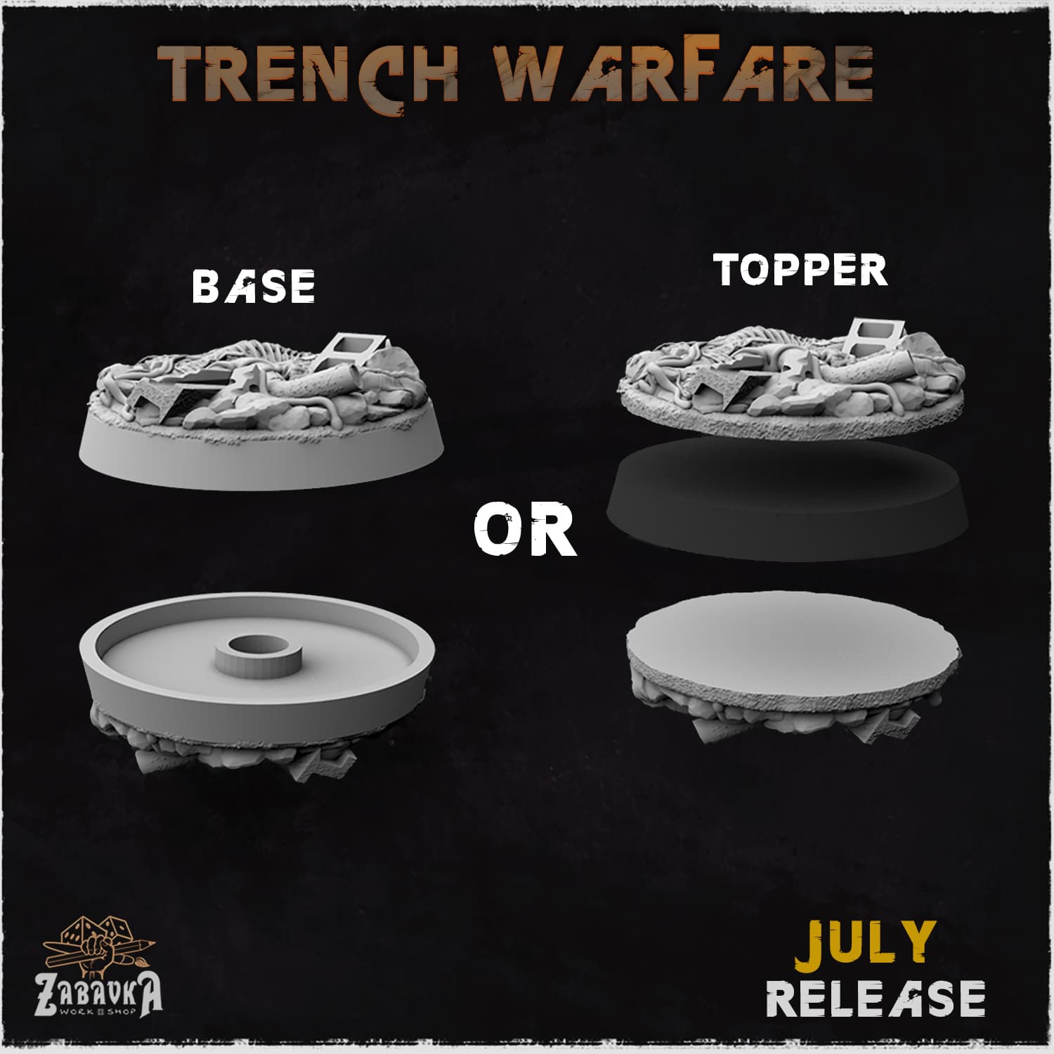 Trench Warfare Bases & Toppers - Unpainted Resin thumbnail