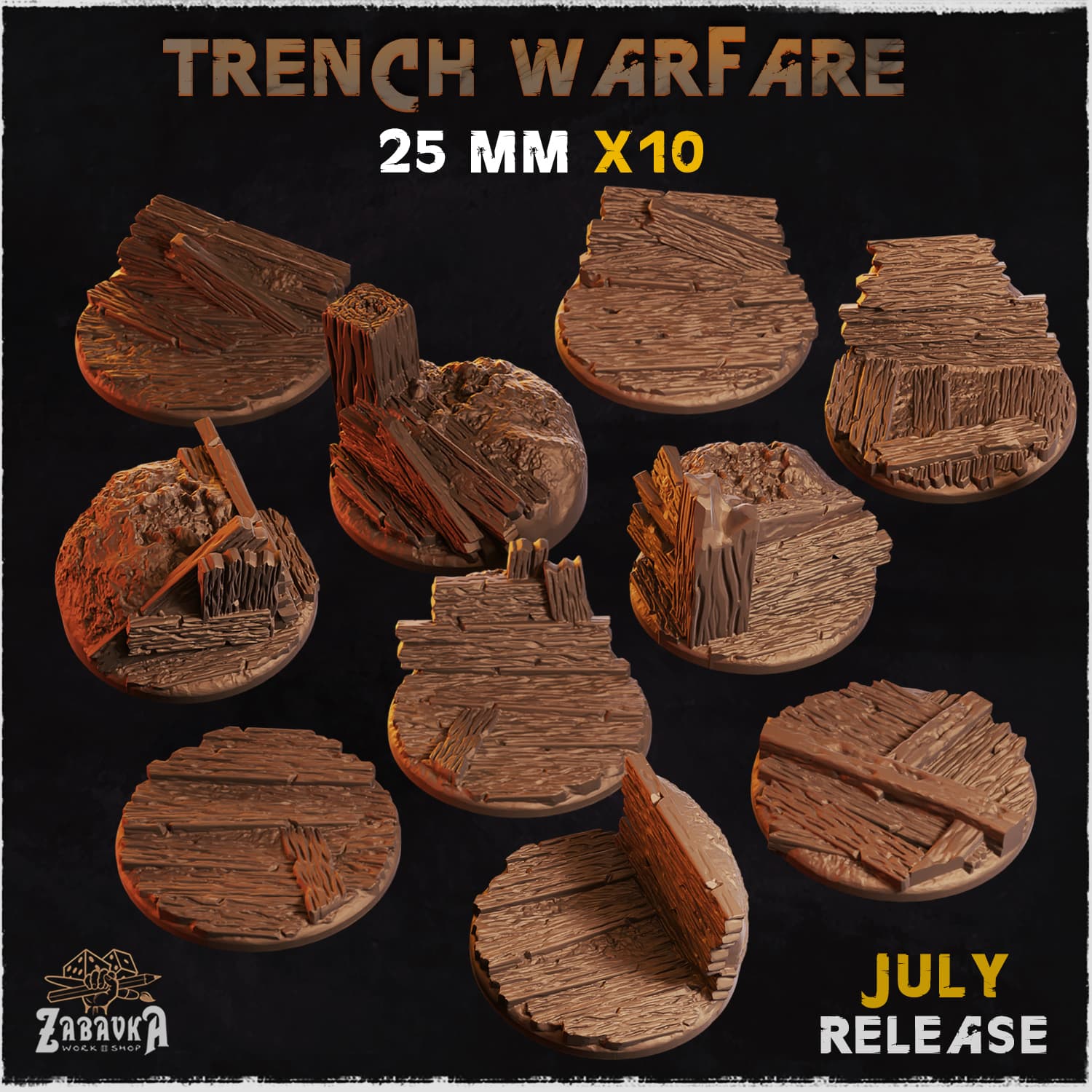 Trench Warfare Bases & Toppers - Unpainted Resin thumbnail