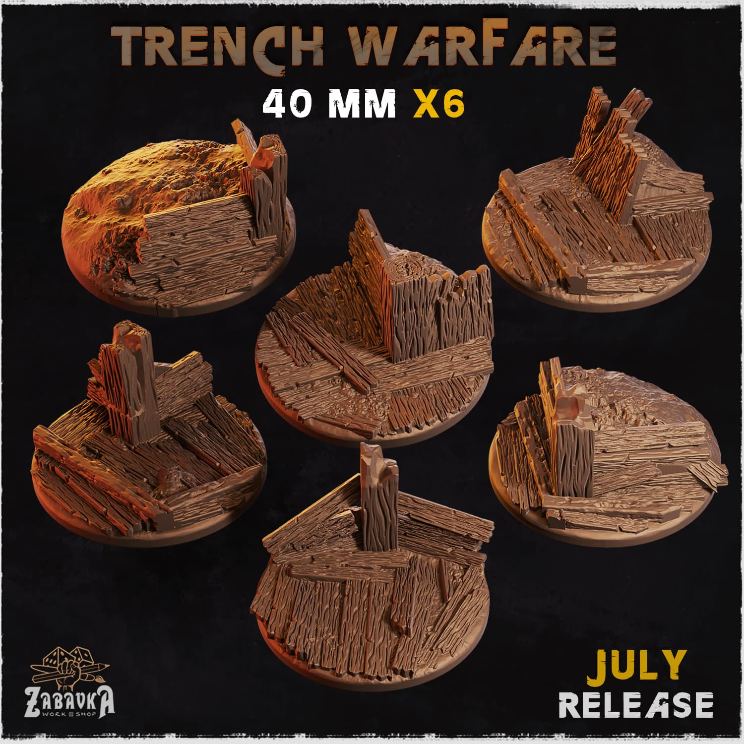 Trench Warfare Bases & Toppers - Unpainted Resin thumbnail