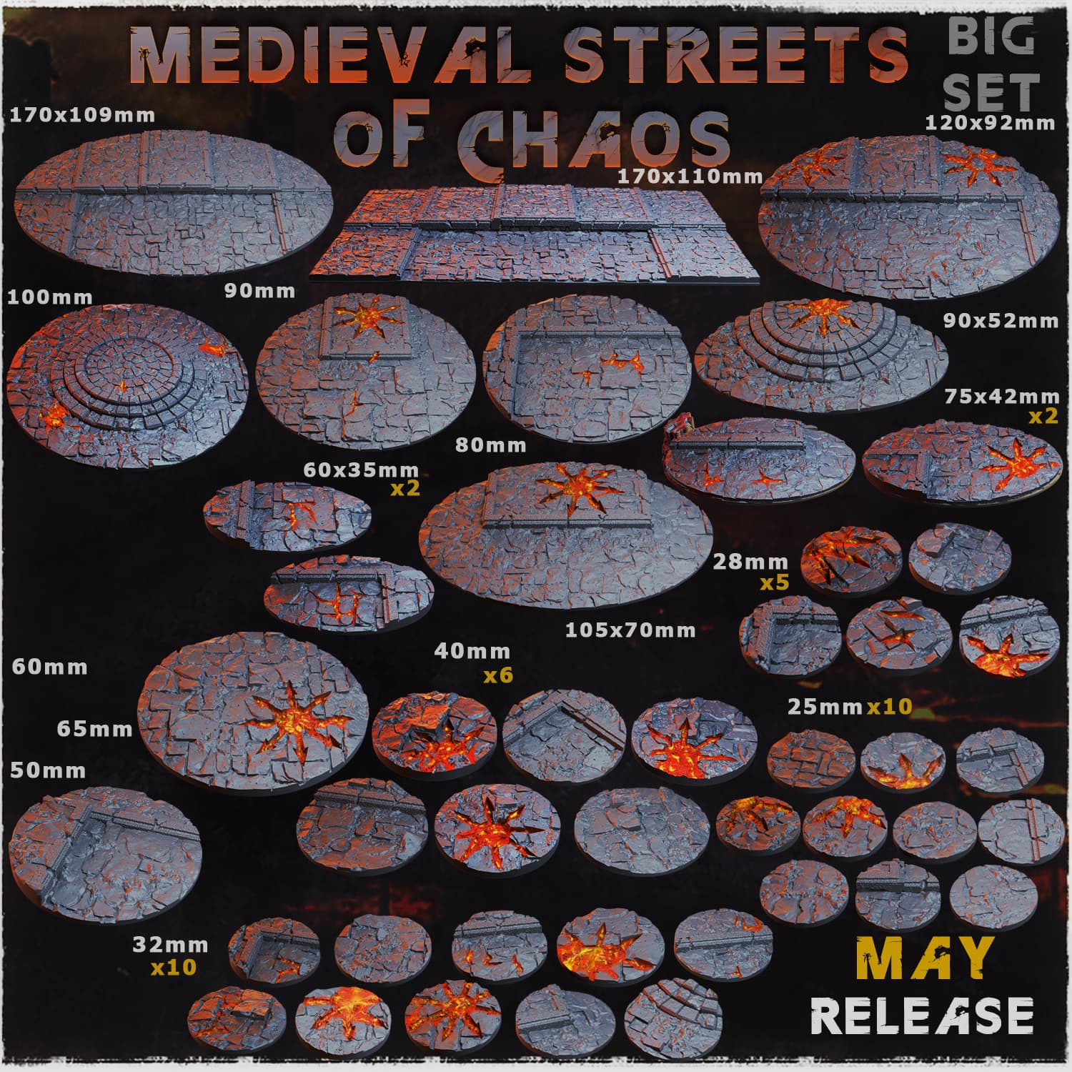 Medieval Streets of Chaos Bases & Toppers - Unpainted Resin thumbnail