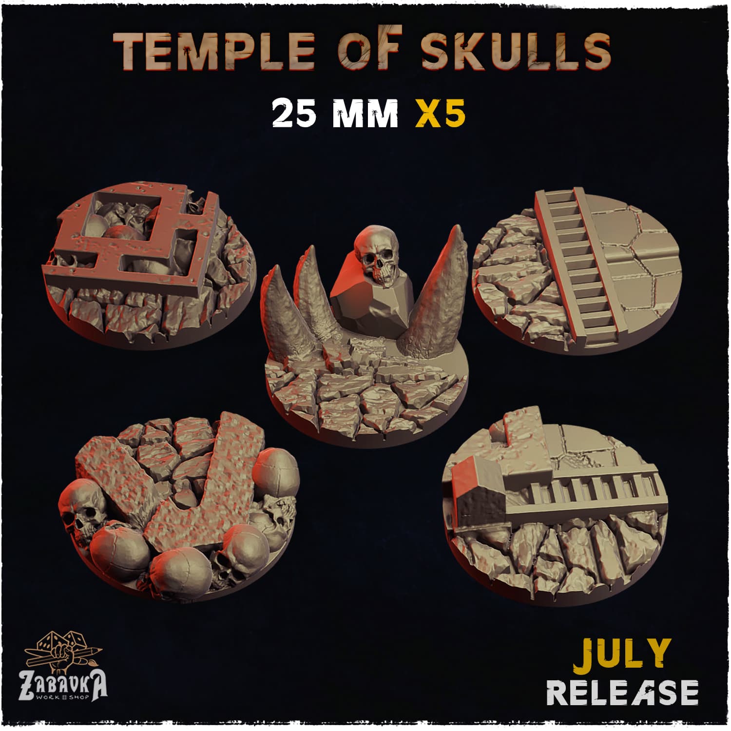Temple of Skulls Bases & Toppers - Unpainted Resin thumbnail