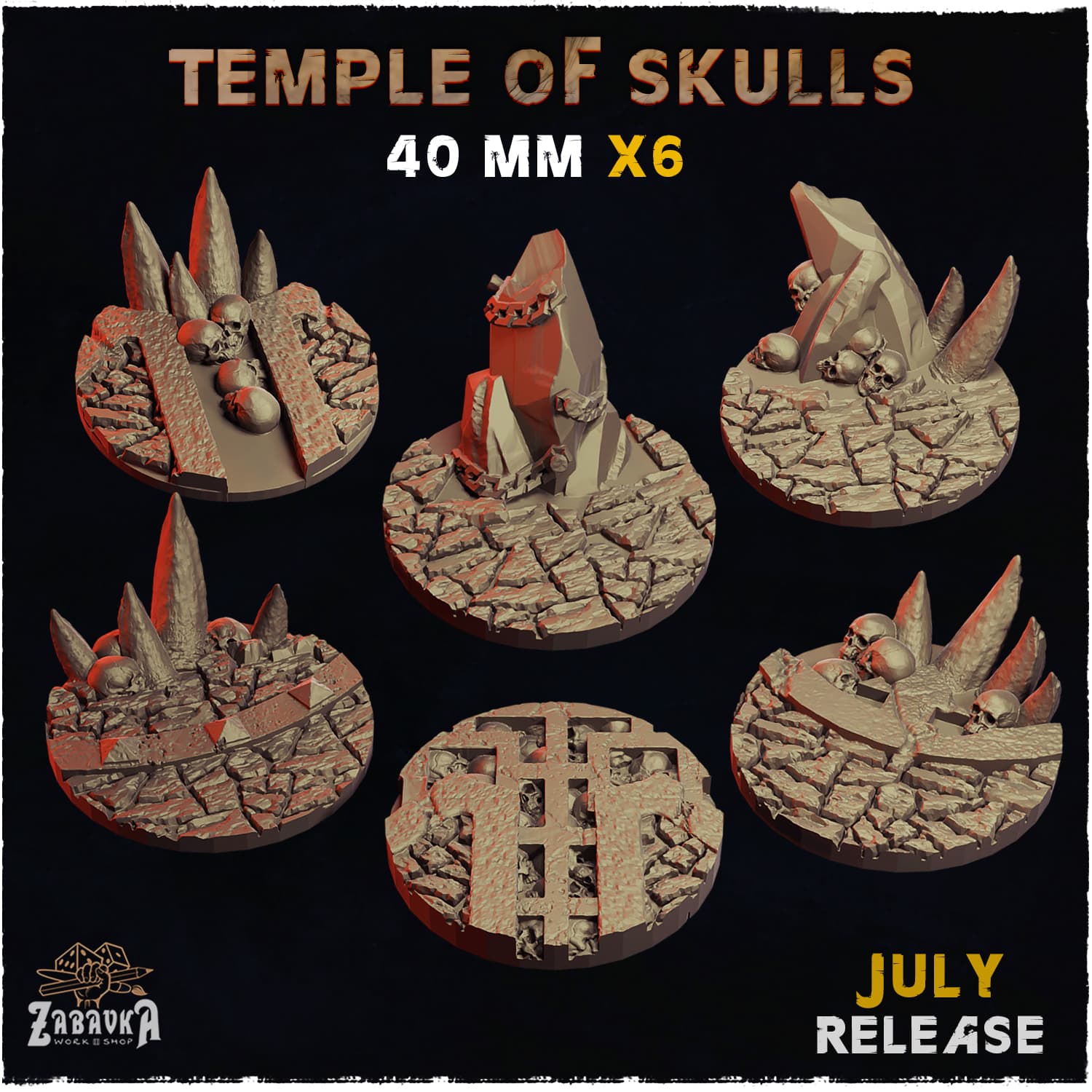 Temple of Skulls Bases & Toppers - Unpainted Resin thumbnail