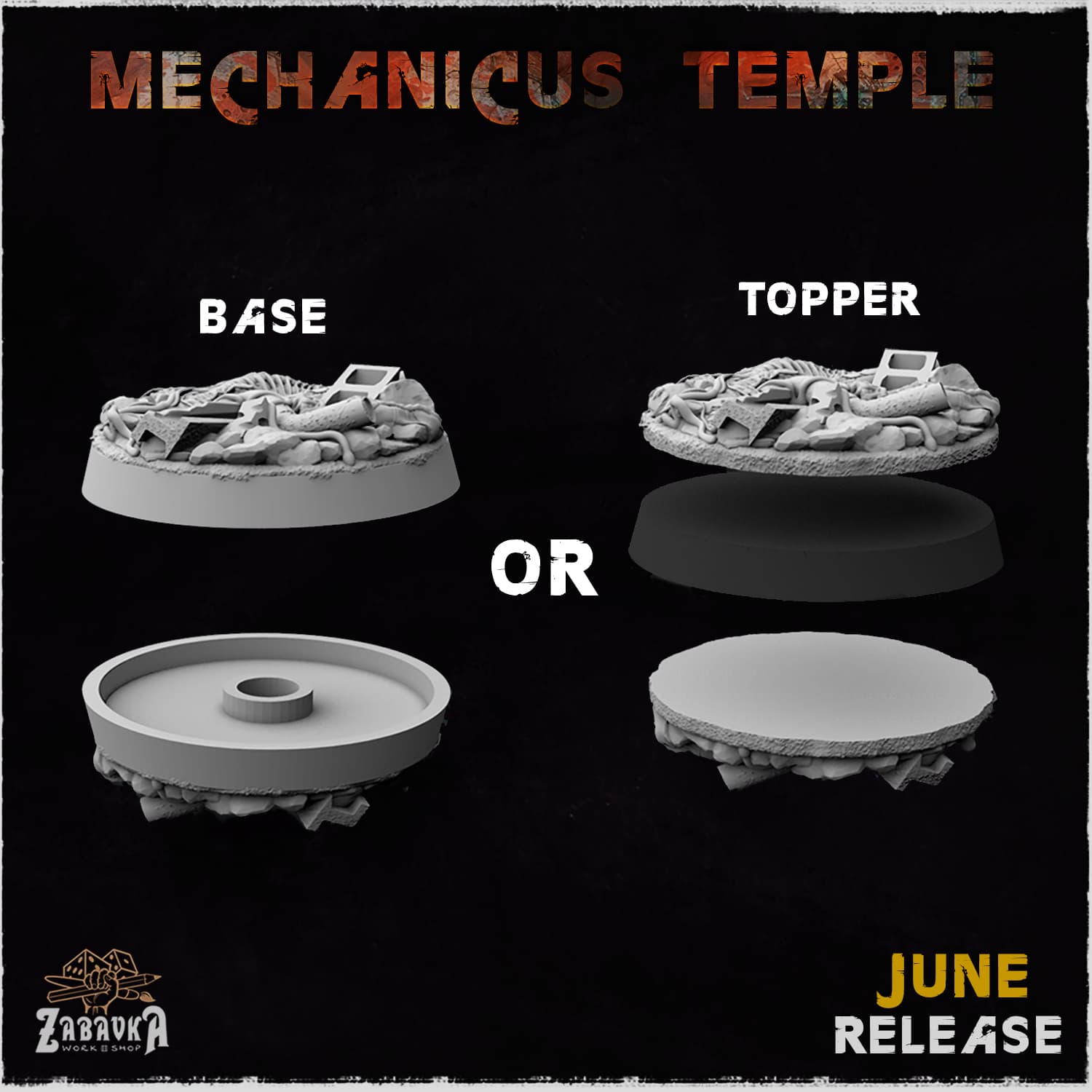 Mechanicus Temple Bases & Toppers - Unpainted Resin thumbnail