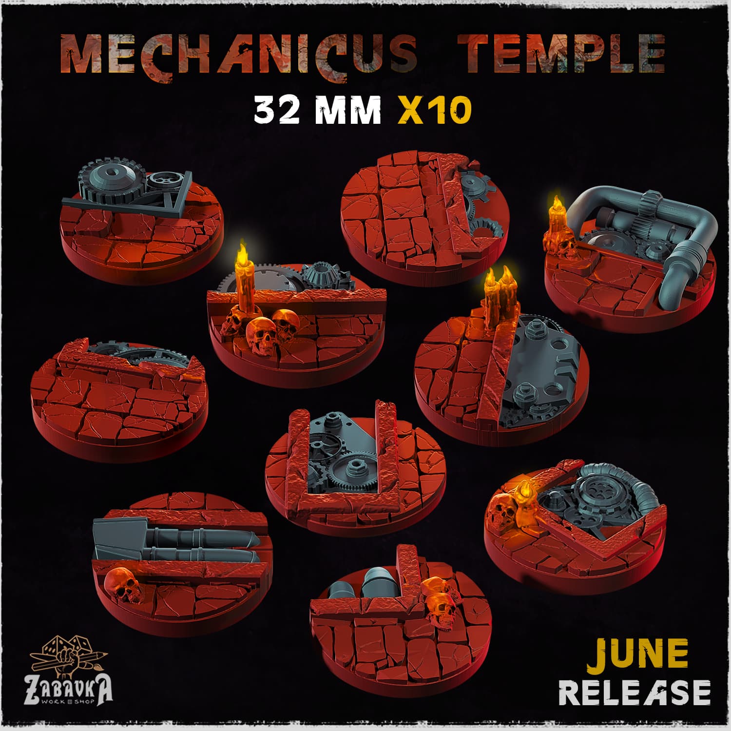 Mechanicus Temple Bases & Toppers - Unpainted Resin thumbnail