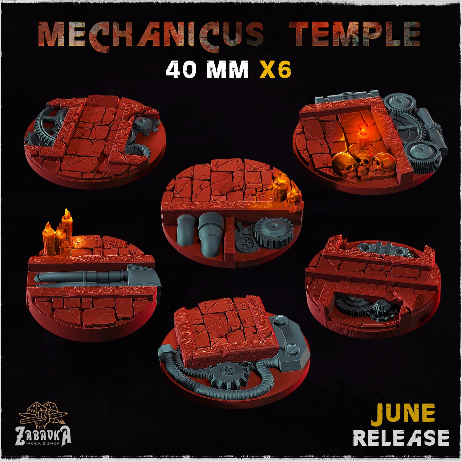 Mechanicus Temple Bases & Toppers - Unpainted Resin thumbnail