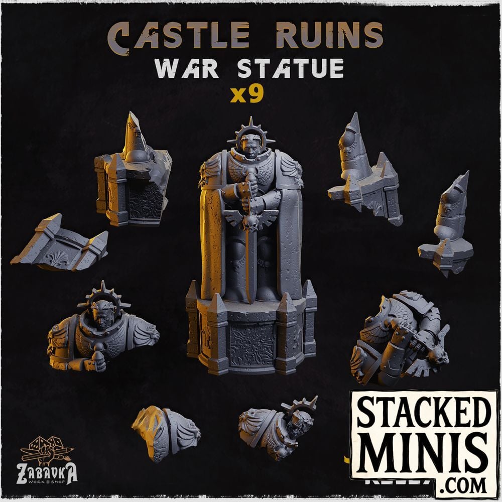 Castle Ruins War Statue