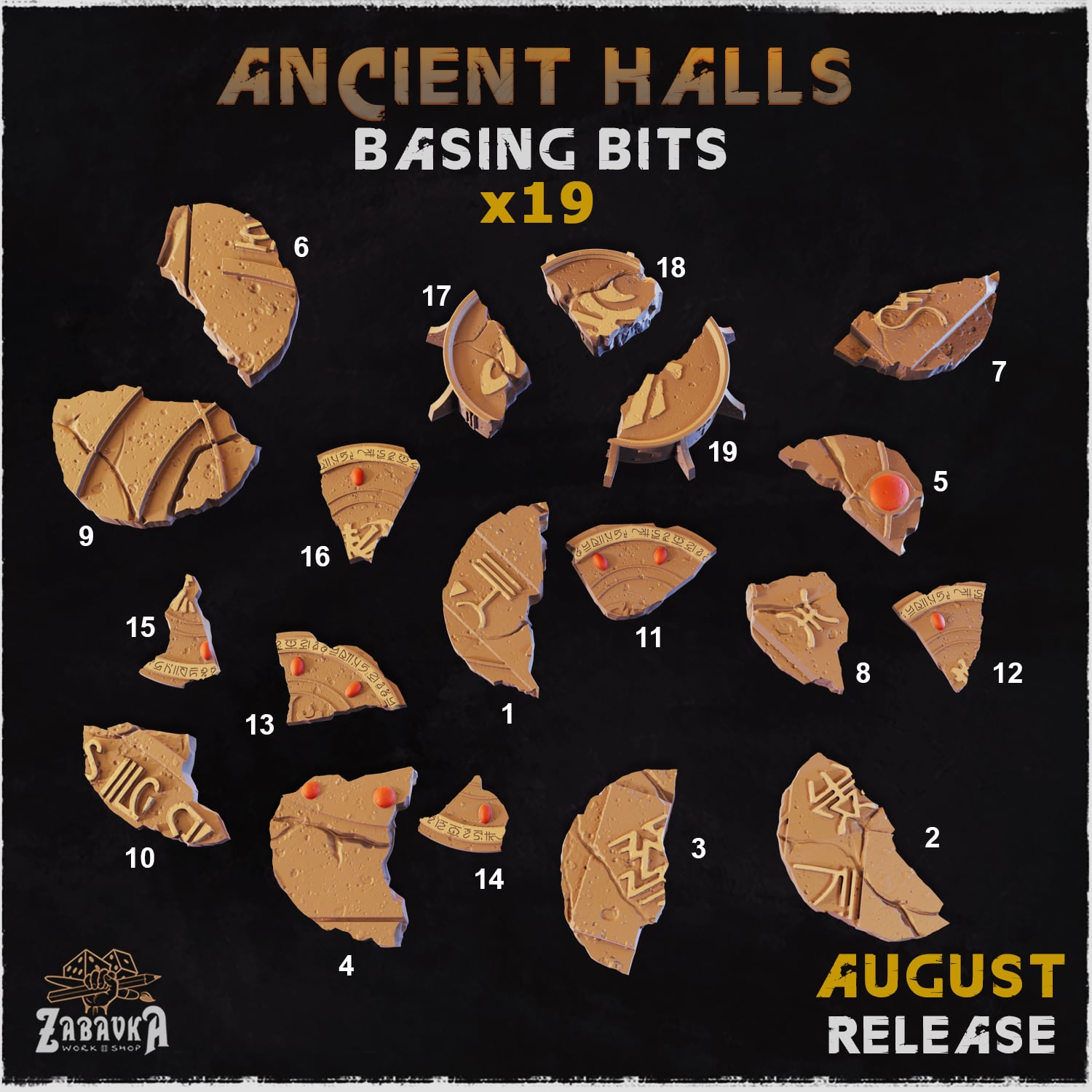 Ancient Halls Basing Bits - Unpainted Resin