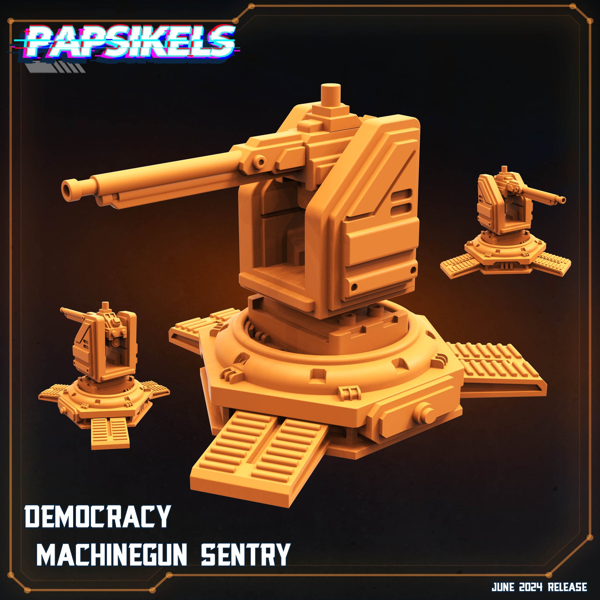 Democracy Machinegun Sentry - Unpainted Resin