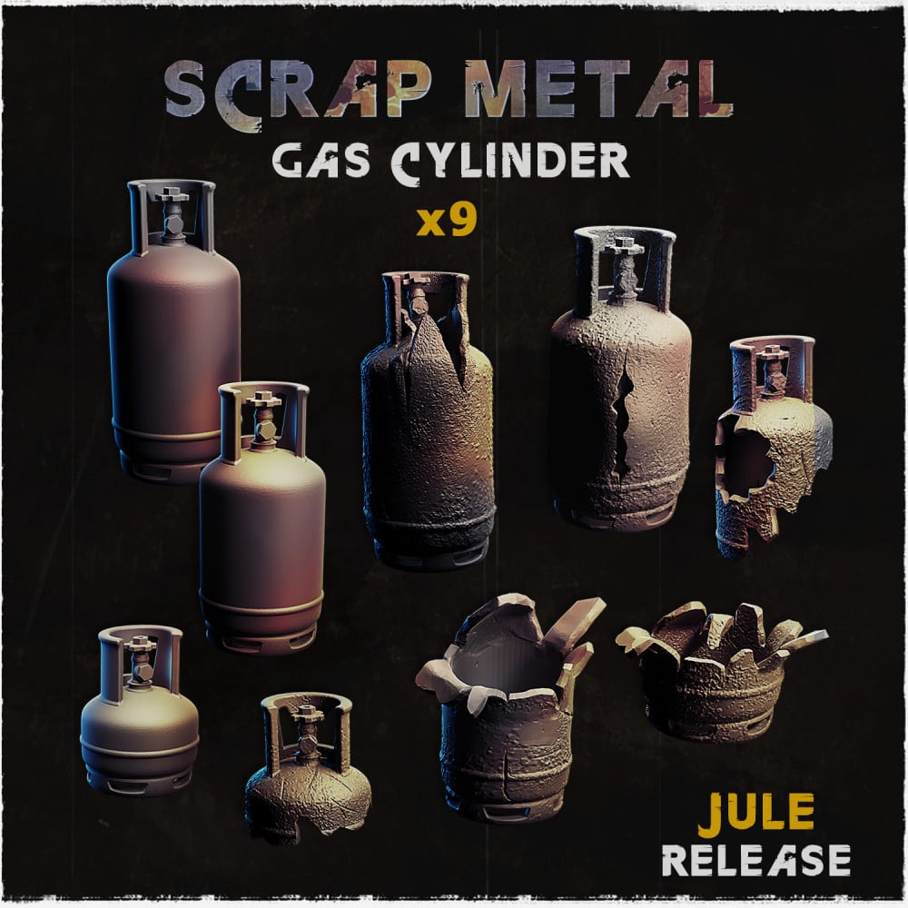 Scrap Metal Gas Cylinders - Unpainted Resin