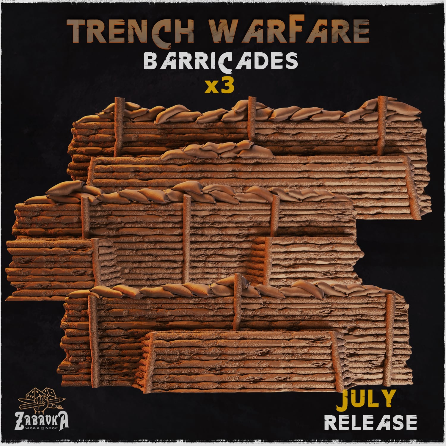 Trench Warfare Barricades - Unpainted Resin