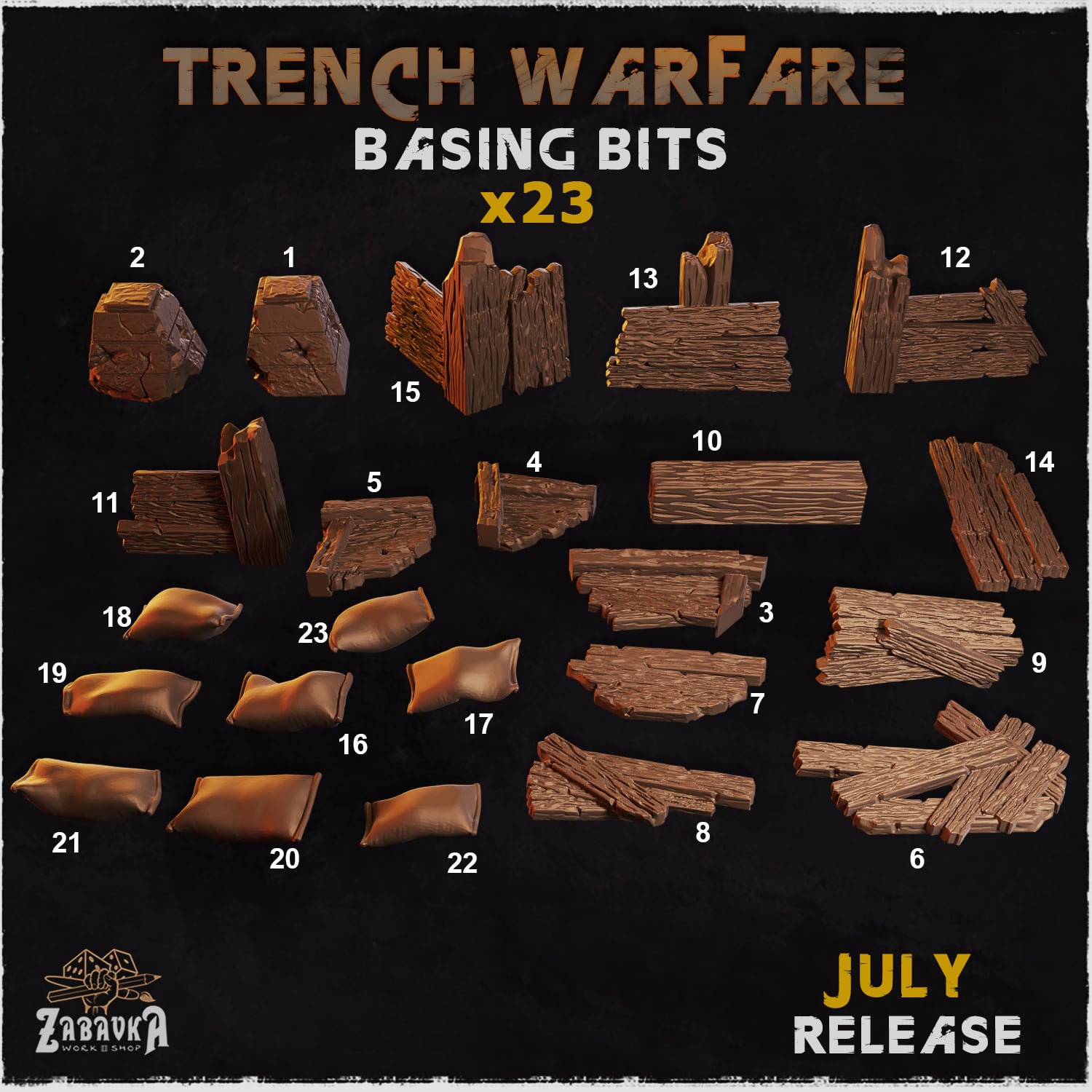 Trench Warfare Basing Bits - Unpainted Resin