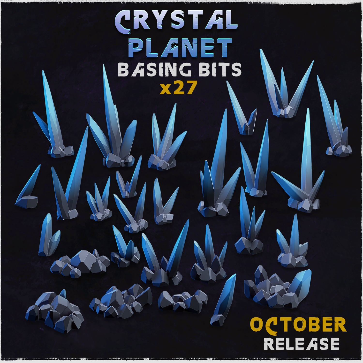 Crystal Planet Basing Bits - Unpainted Resin