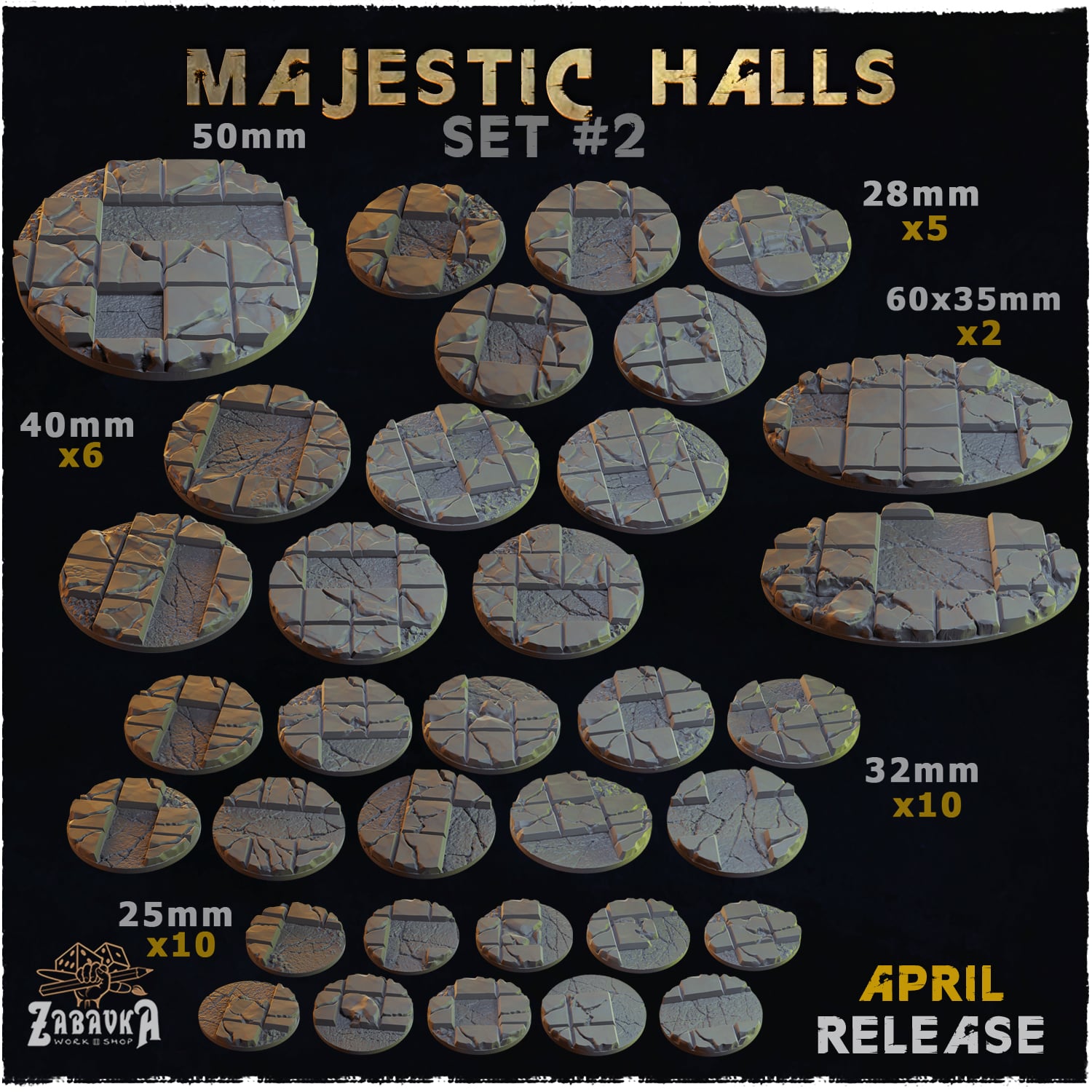 Majestic Halls Bases & Toppers - Unpainted Resin