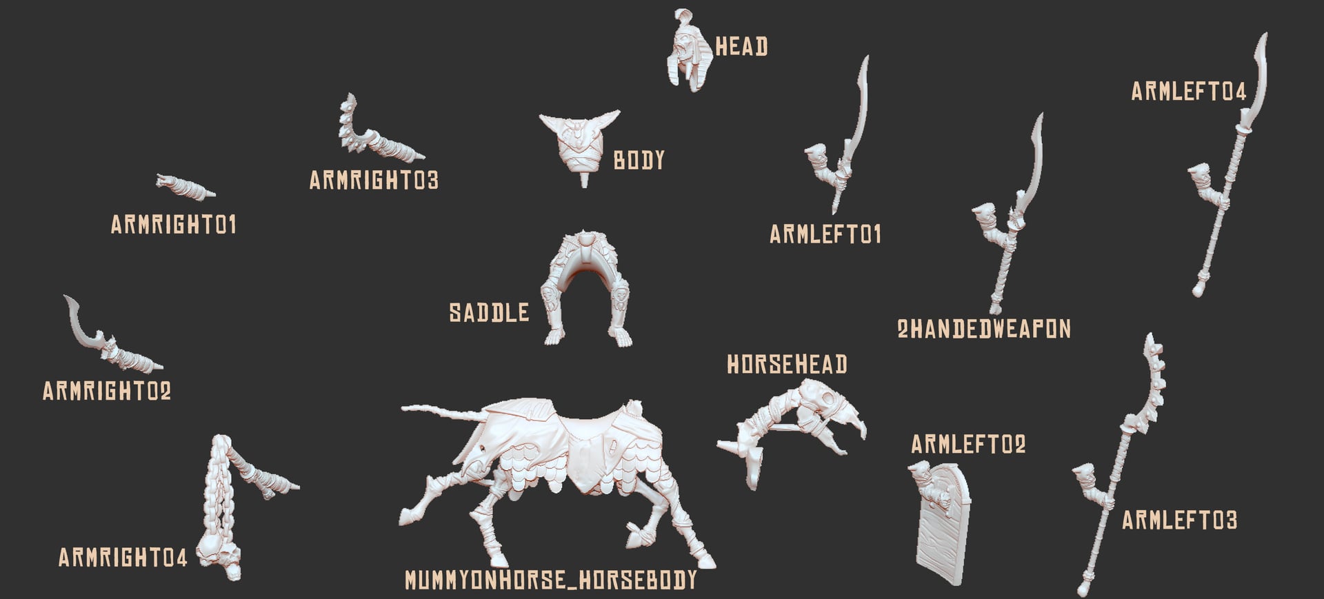 Pharaoh Mummy on Horse